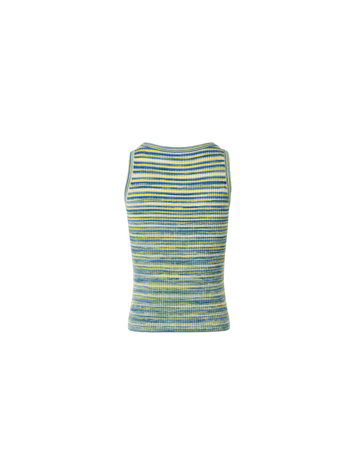 Designer Tailliertes Space-Dye-Merinowolle-Rippstrick-Top mit Rundhalsausschnitt - Bunt