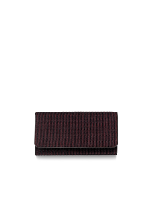 Designer Long Over Flap Wallet in Horshair, 19.2 x 10.6 x 3.2 cm - Violett
