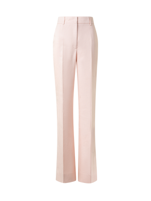 Designer Weite Gerade Hose aus Leinen-Doubleface - Rosa