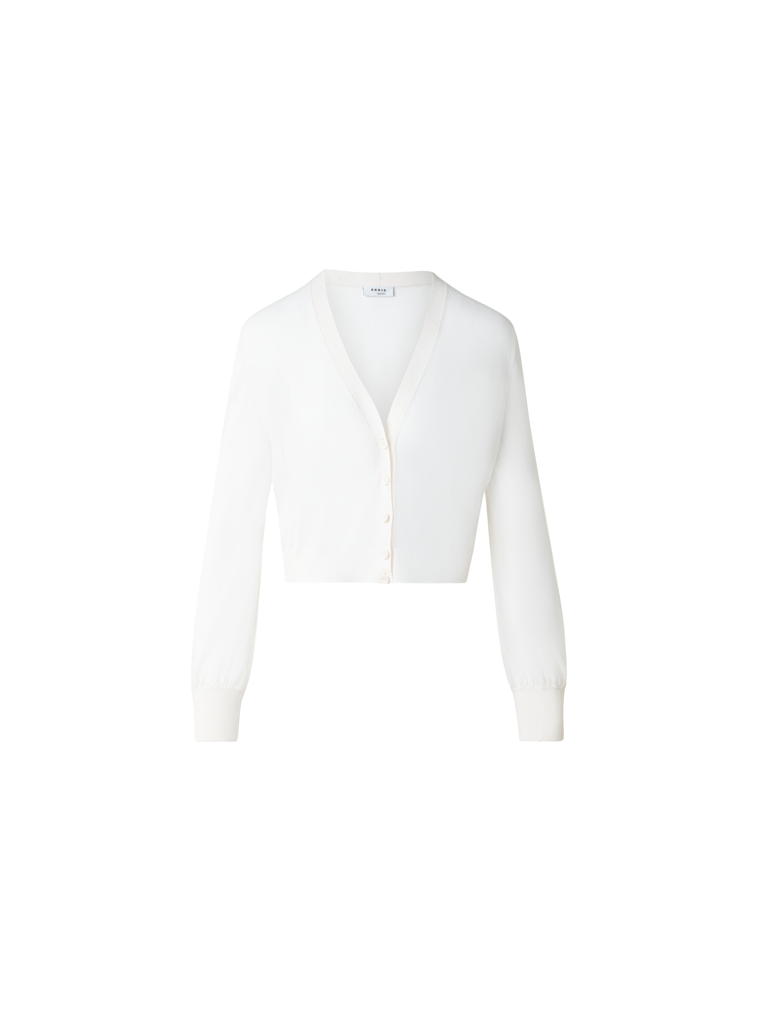 Designer Transparenter Cardigan mit Volumenärmeln - Ecru - Weiss