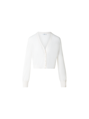 Designer Transparenter Cardigan mit Volumenärmeln - Ecru - Weiss