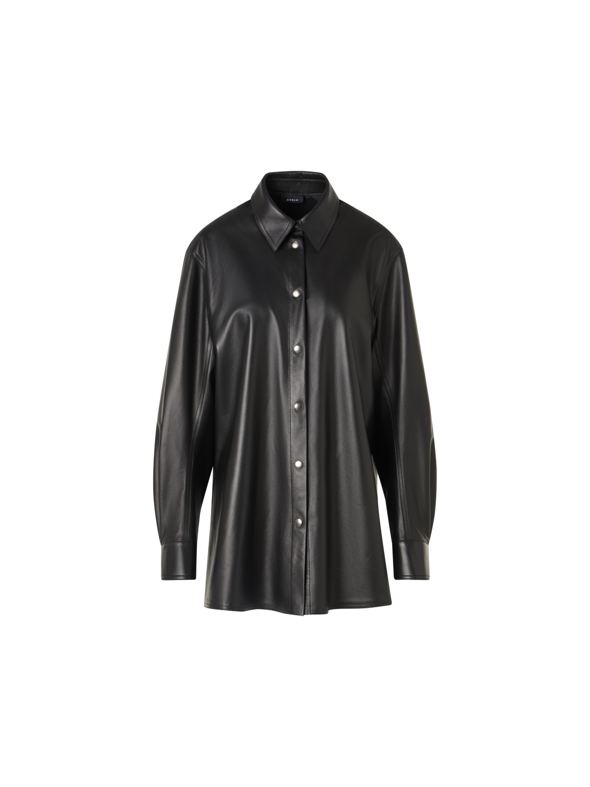 Designer Oversize-Hemd aus Nappaleder - Schwarz