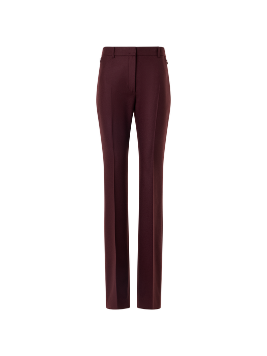 Designer Bootcut Hose aus Woll-Stretch-Flanell - Rot