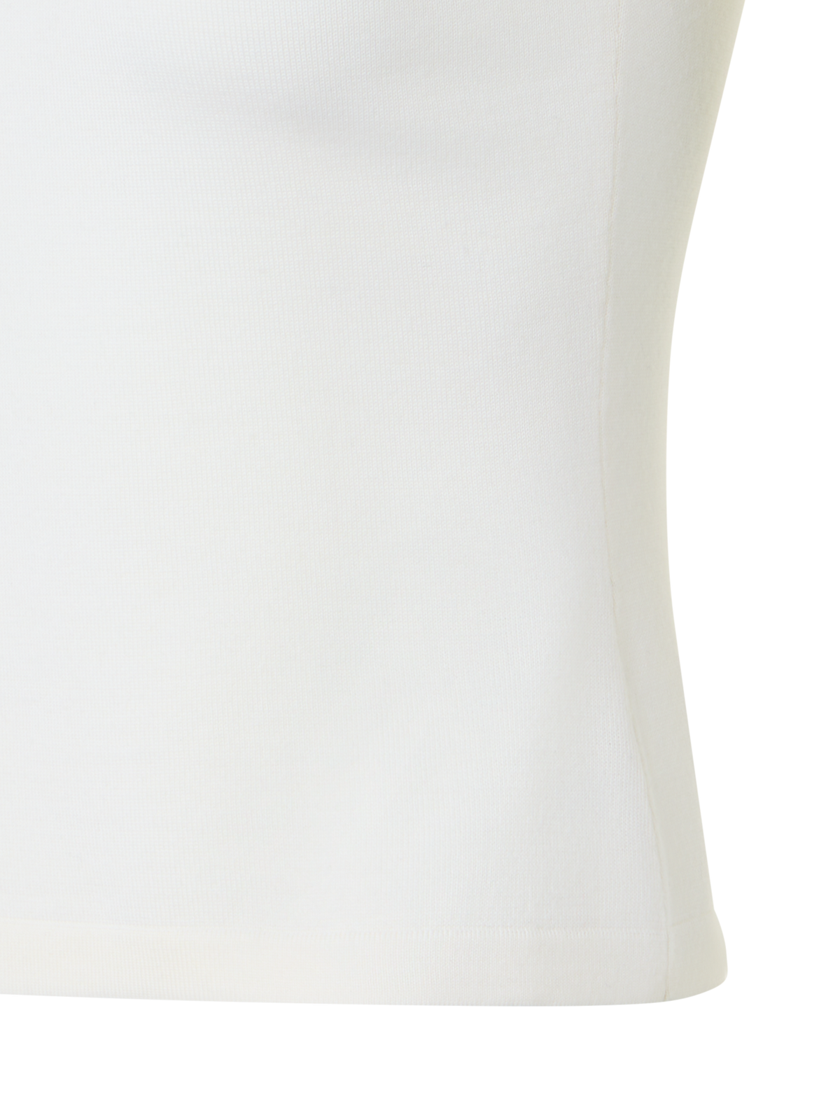 Designer Trompe l'Oeil-Strickoberteil aus Merinowolle - Weiss