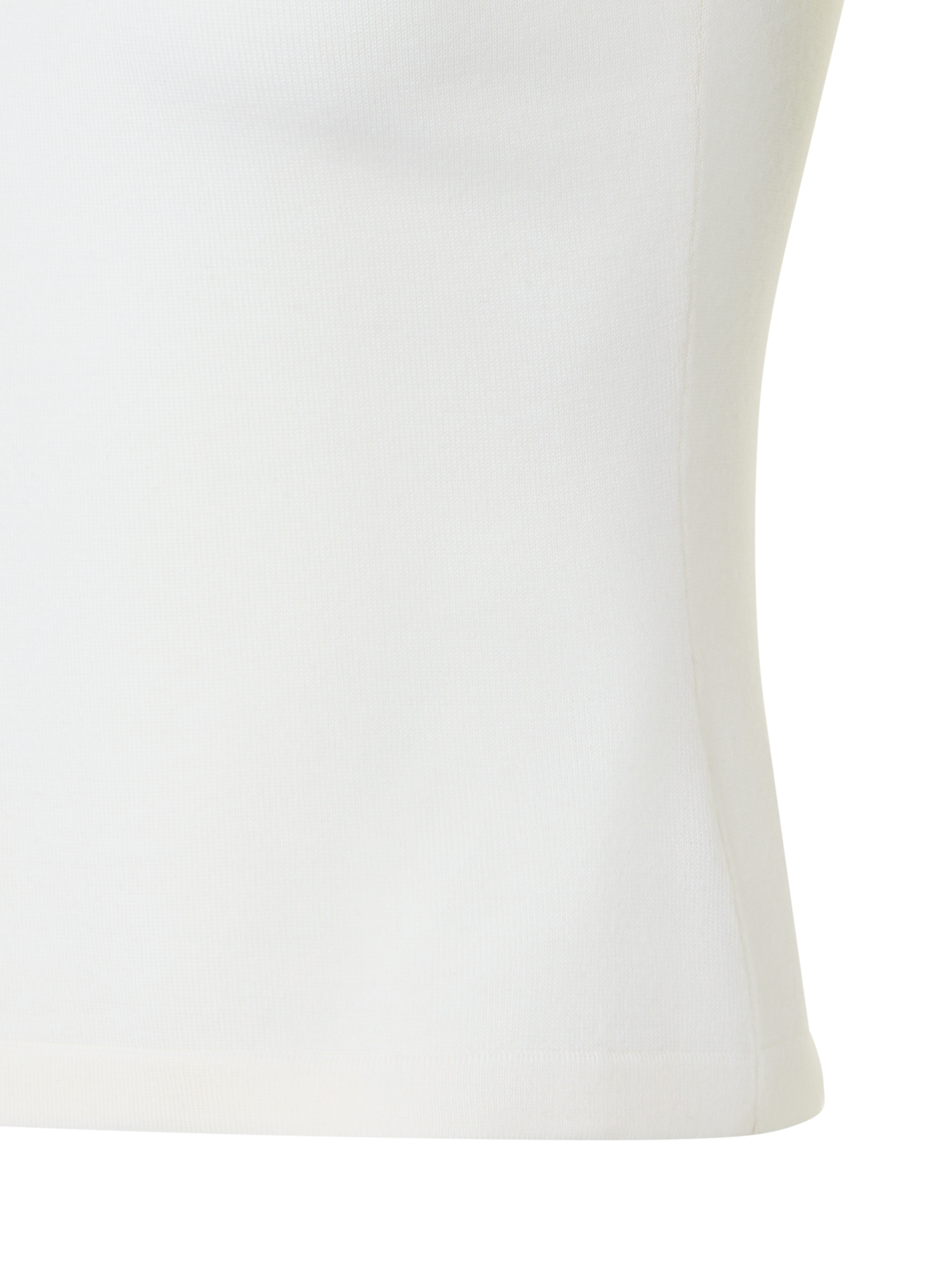 Designer Trompe l'Oeil-Strickoberteil aus Merinowolle - Weiss