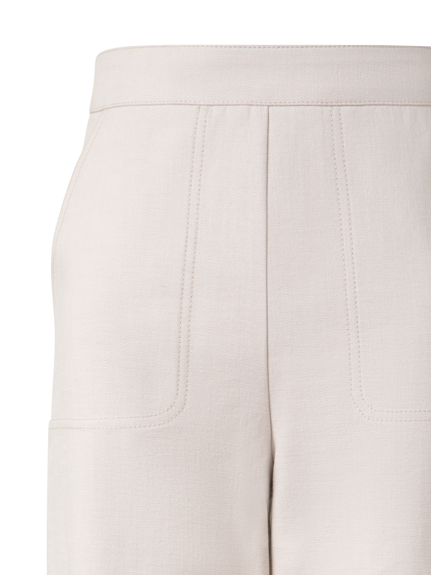 Designer Knöchellange Hose aus Baumwoll-Denim-Stretch - Beige