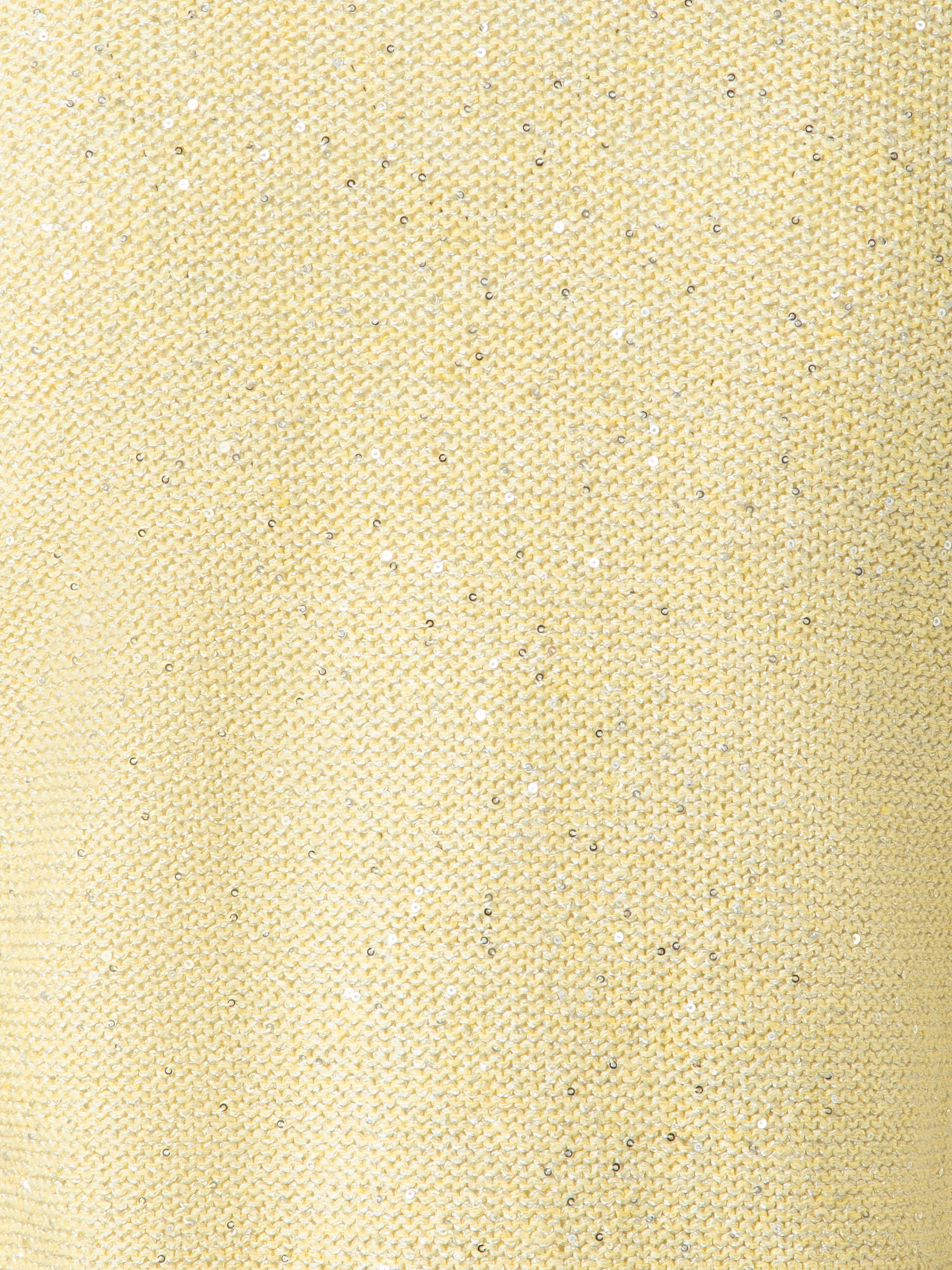 Designer Leinen-Baumwoll-Pullover mit Mikro-Pailletten - Gelb