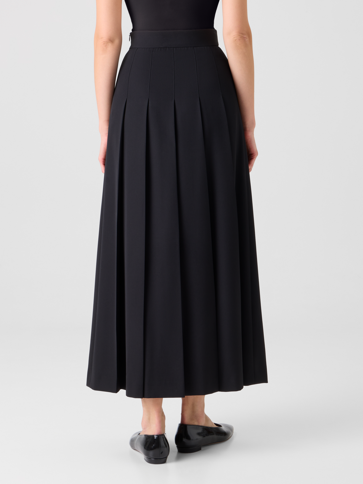 Designer Plissierter Midirock aus Wolle - Schwarz #editorial