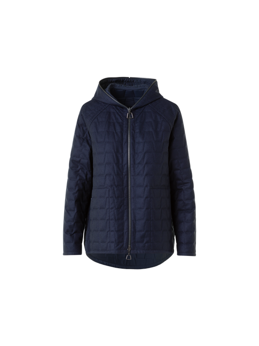 Designer Wende Steppjacke Storm-System® mit Kapuze - Dunkelblau - Blau