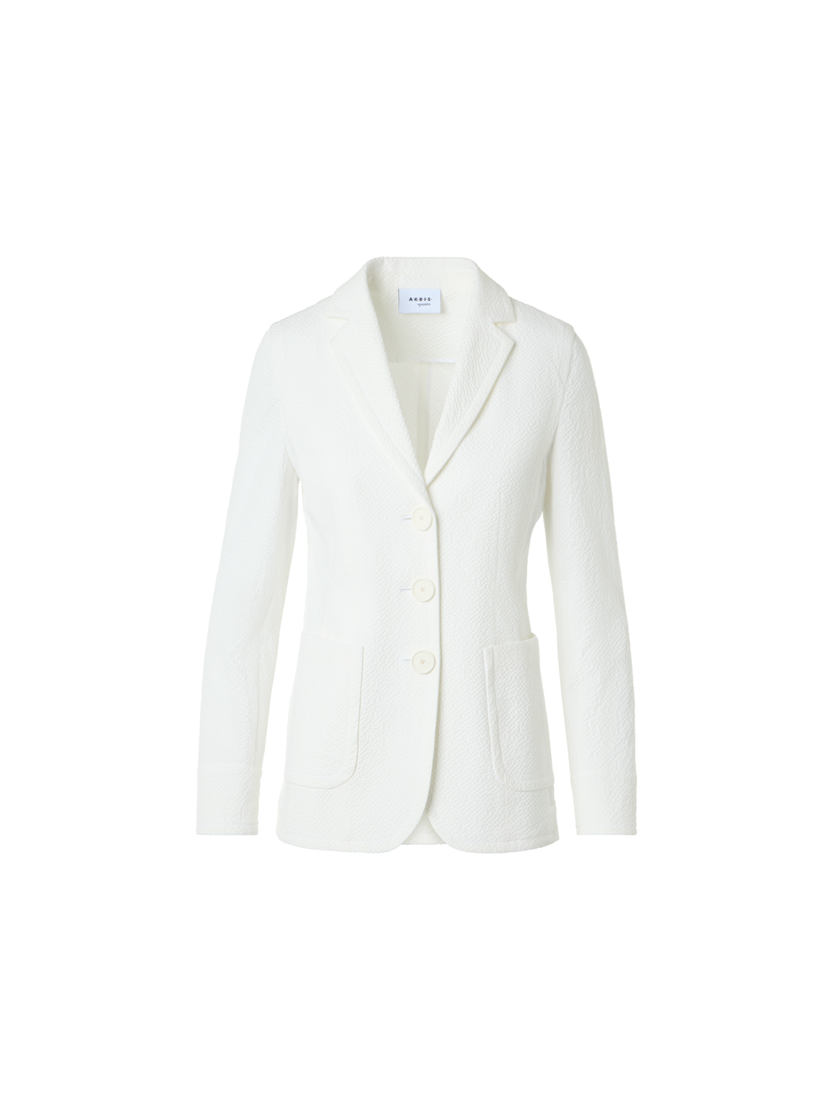 Designer Lässige Jacke aus Baumwoll-Stretch-Seersucker - Weiss