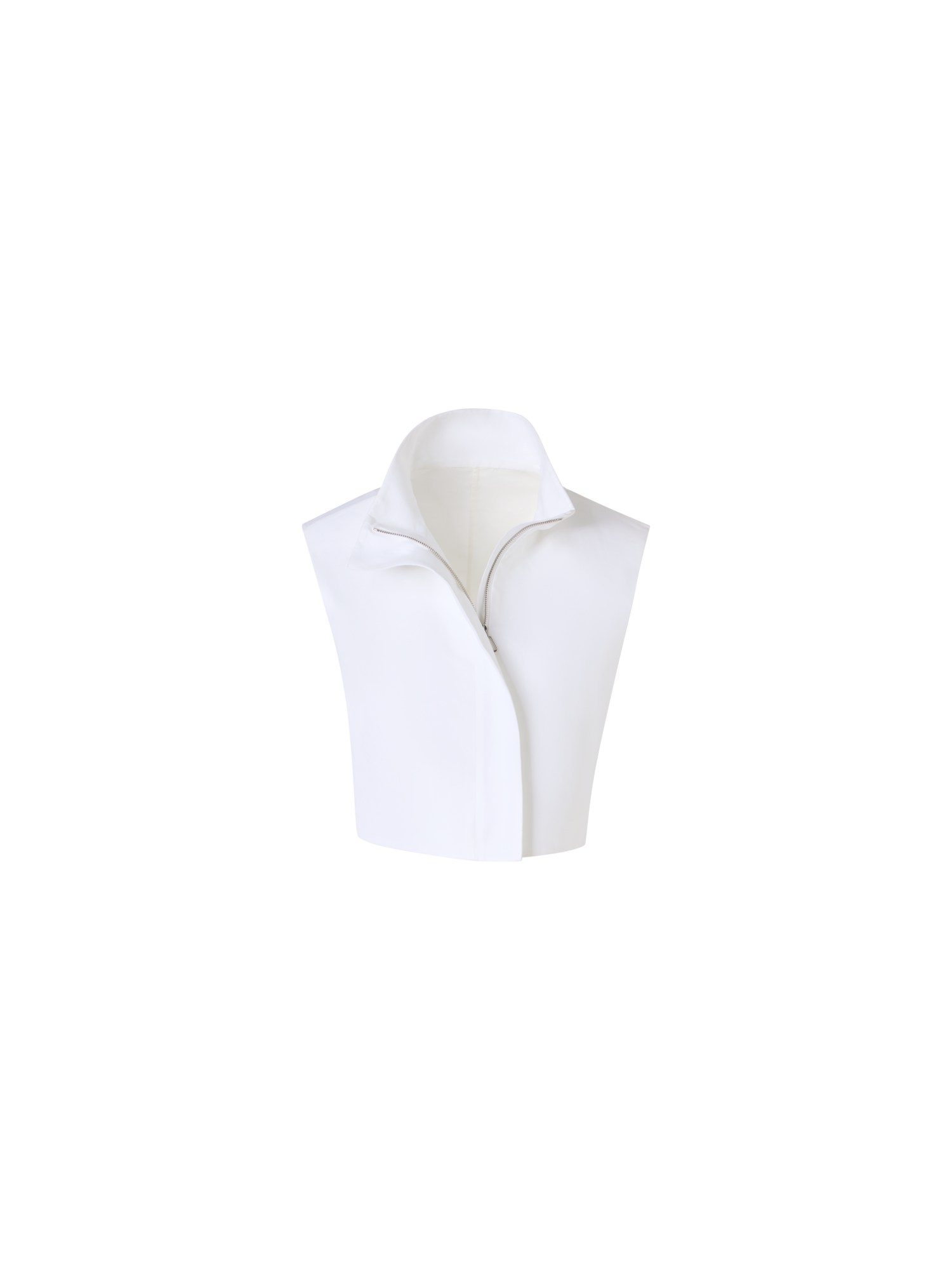 Designer Hester strukturierte kurze Weste aus Baumwoll-Doubleface - Ecru