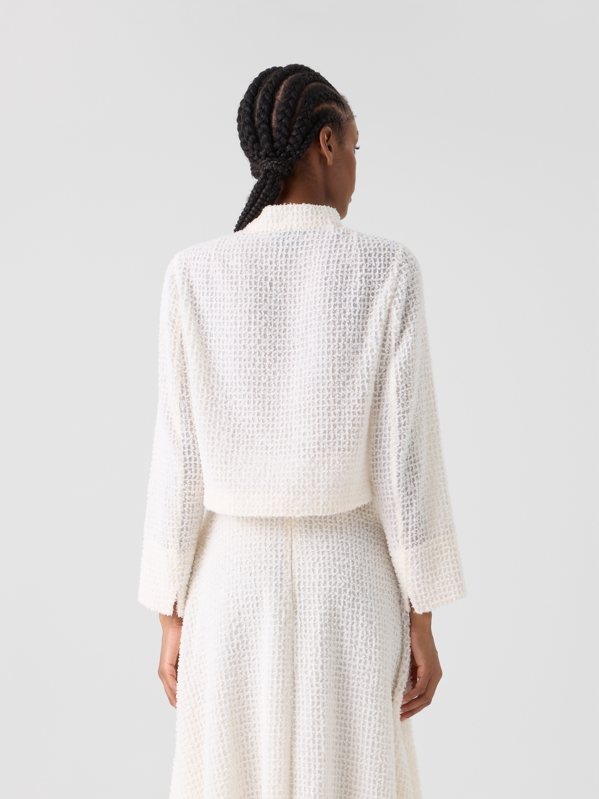 Designer Hockney Cropped Bolero-Jacke mit Fransen - Ecru #editorial