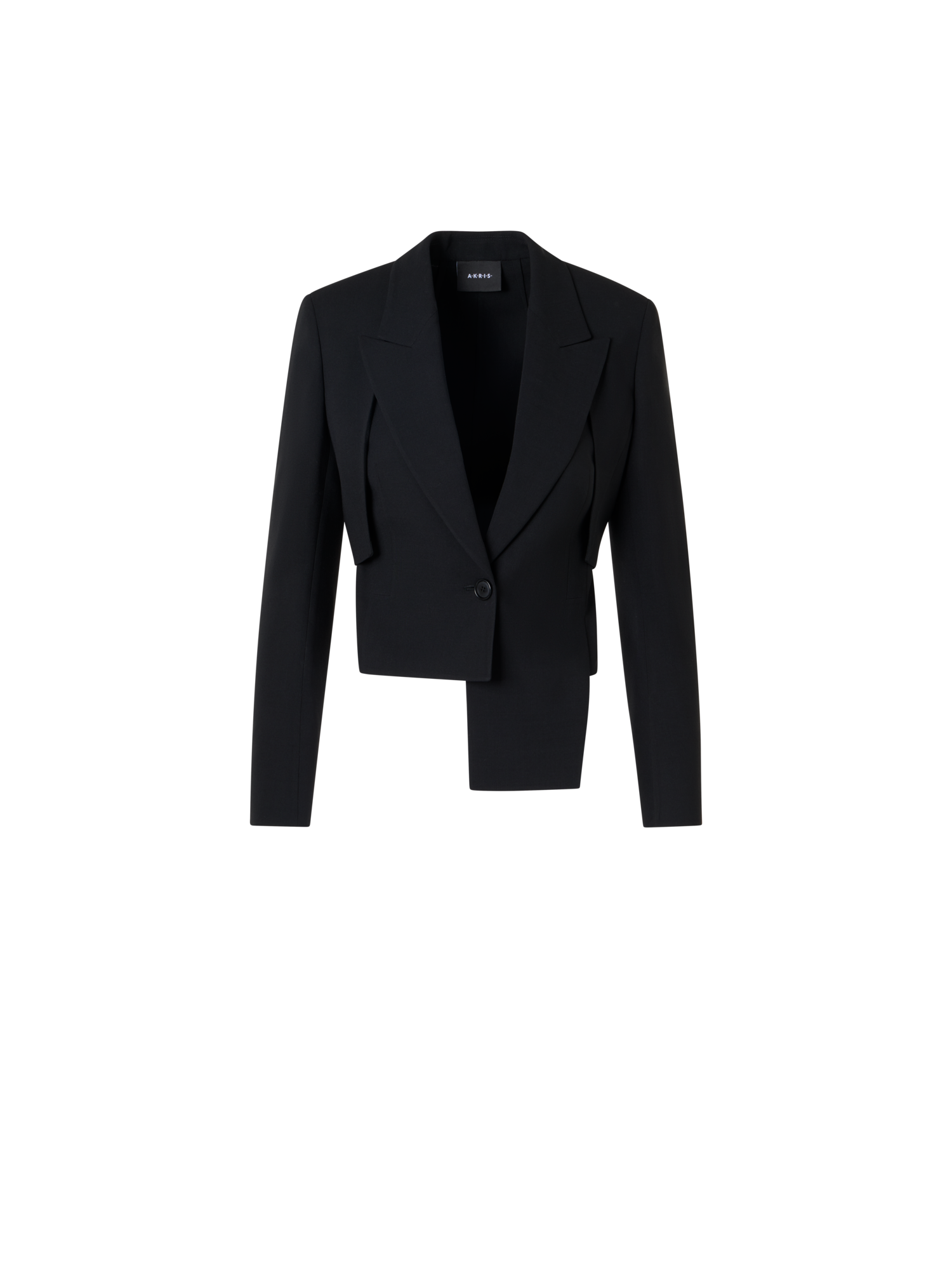 Designer Helline Asymmetrische Jacke mit abnehmbarem Bolero - Schwarz