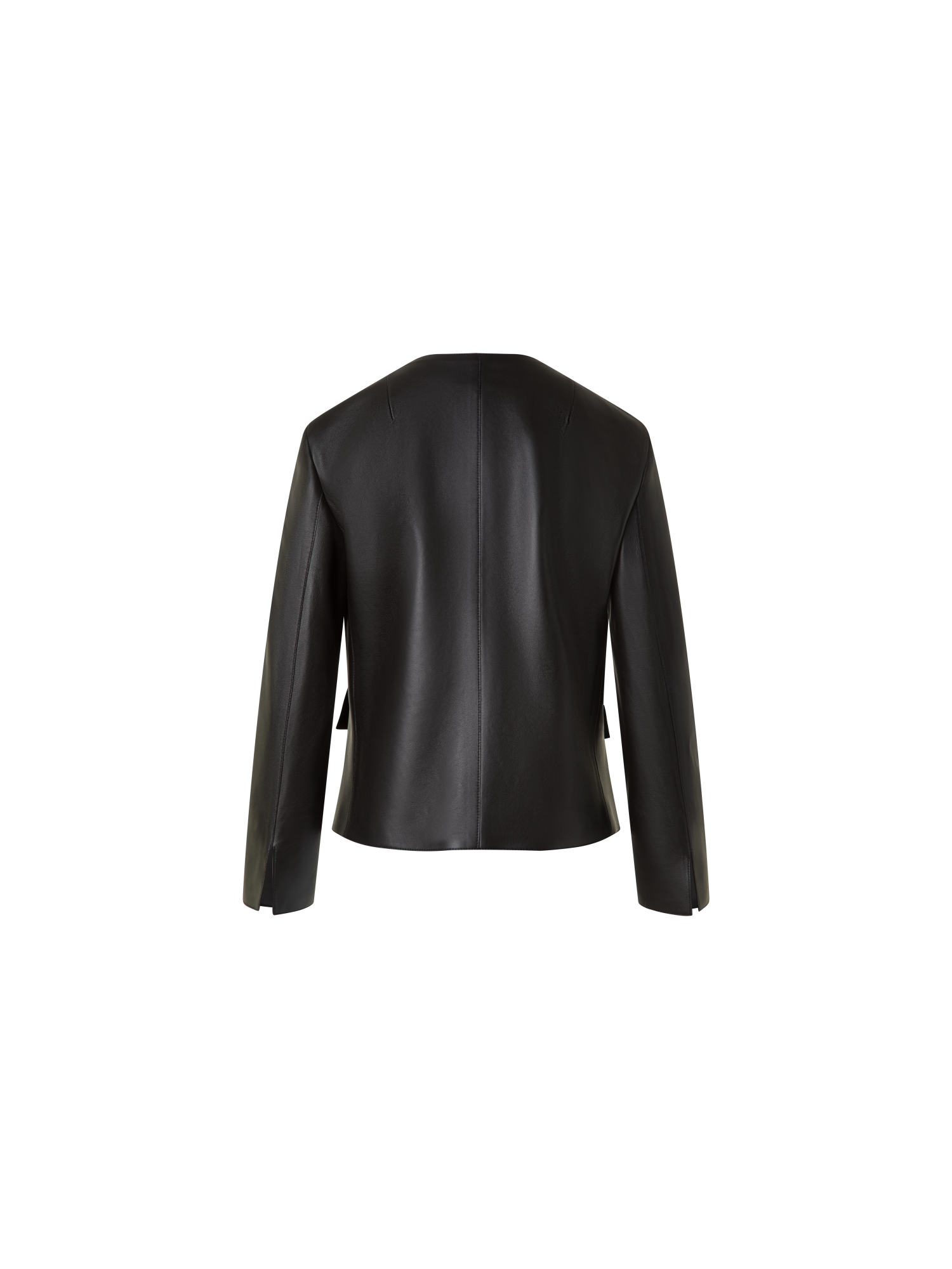 Designer Lederjacke mit verkürzten Ärmeln - Schwarz