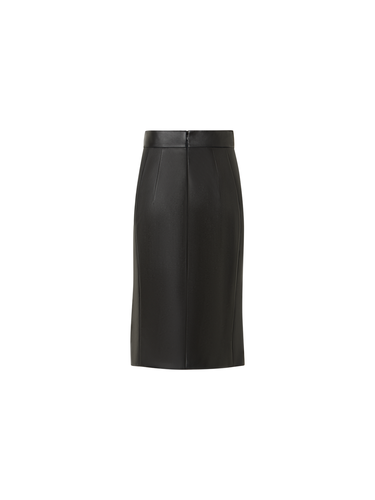 Designer Bleistiftrock aus Lammnappaleder - Schwarz