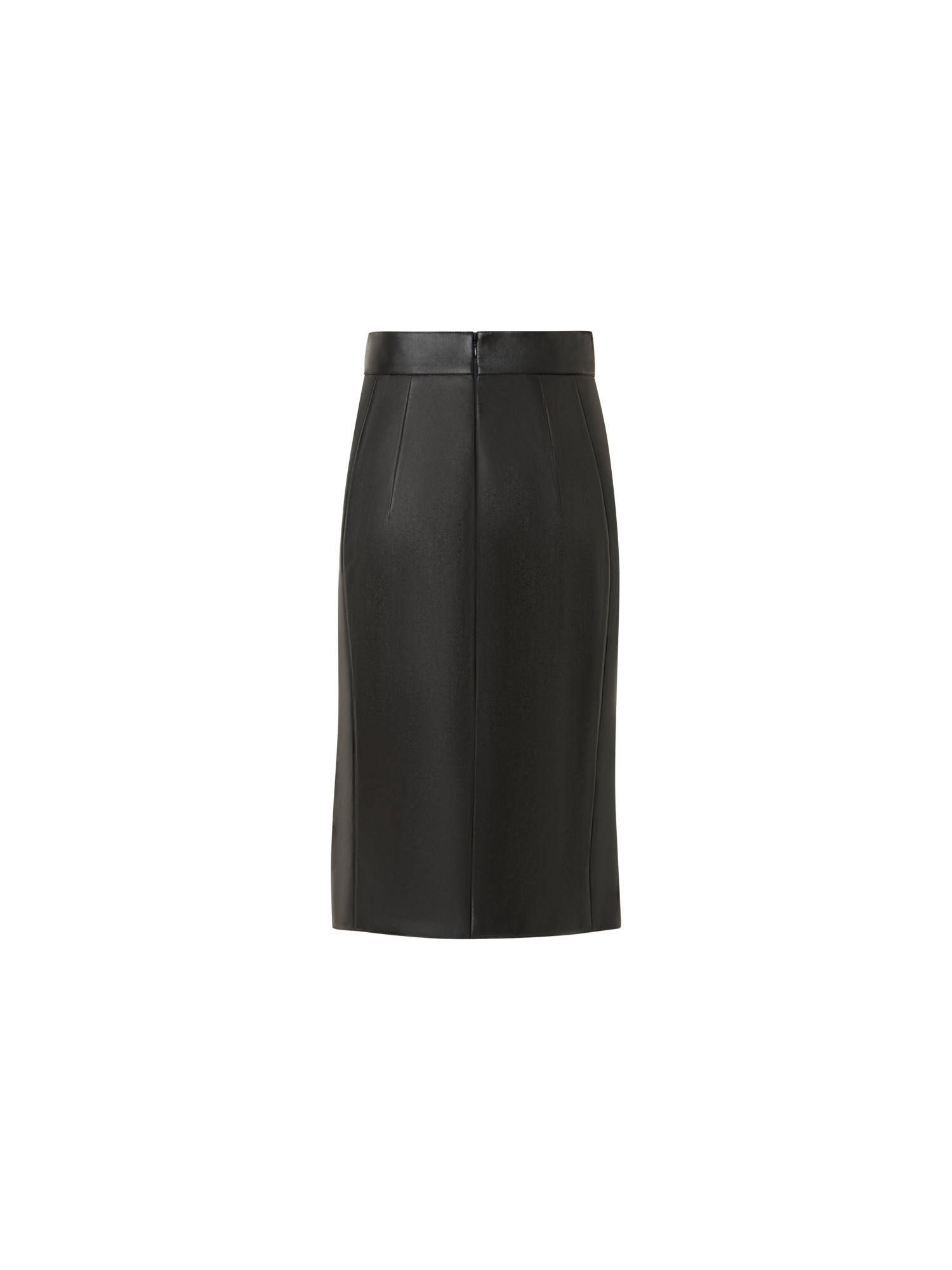 Designer Bleistiftrock aus Lammnappaleder - Schwarz