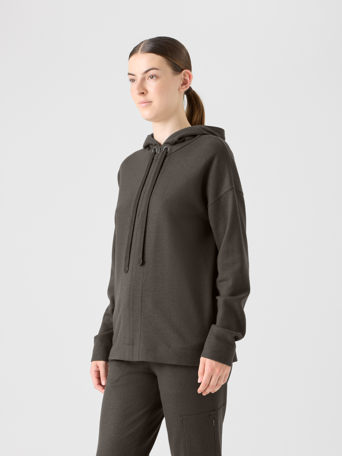 Designer Oversized Wolljersey Kapuzenpulli - Braun #editorial