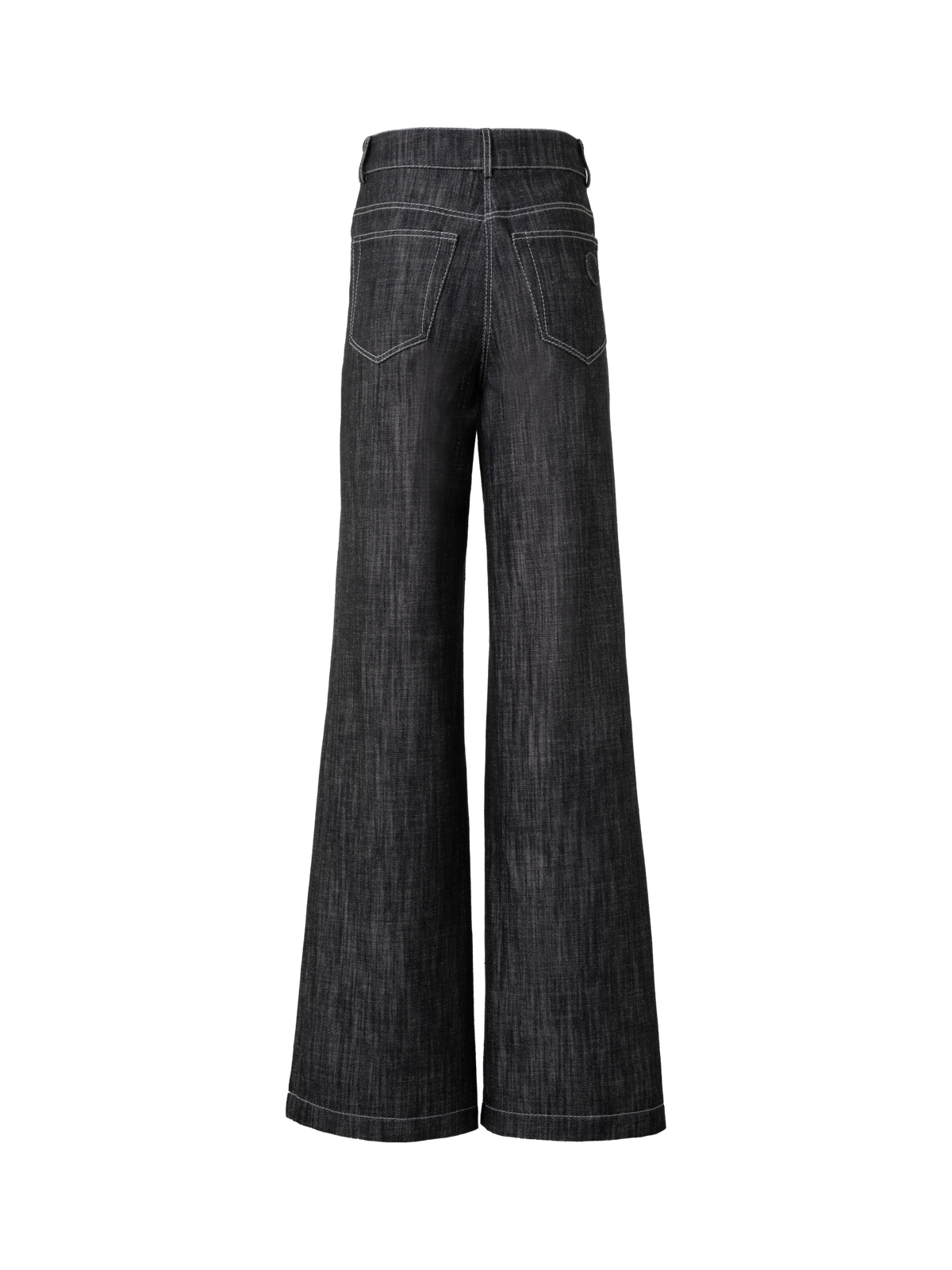 Designer Weite Hose aus Baumwoll-Denim - Schwarz