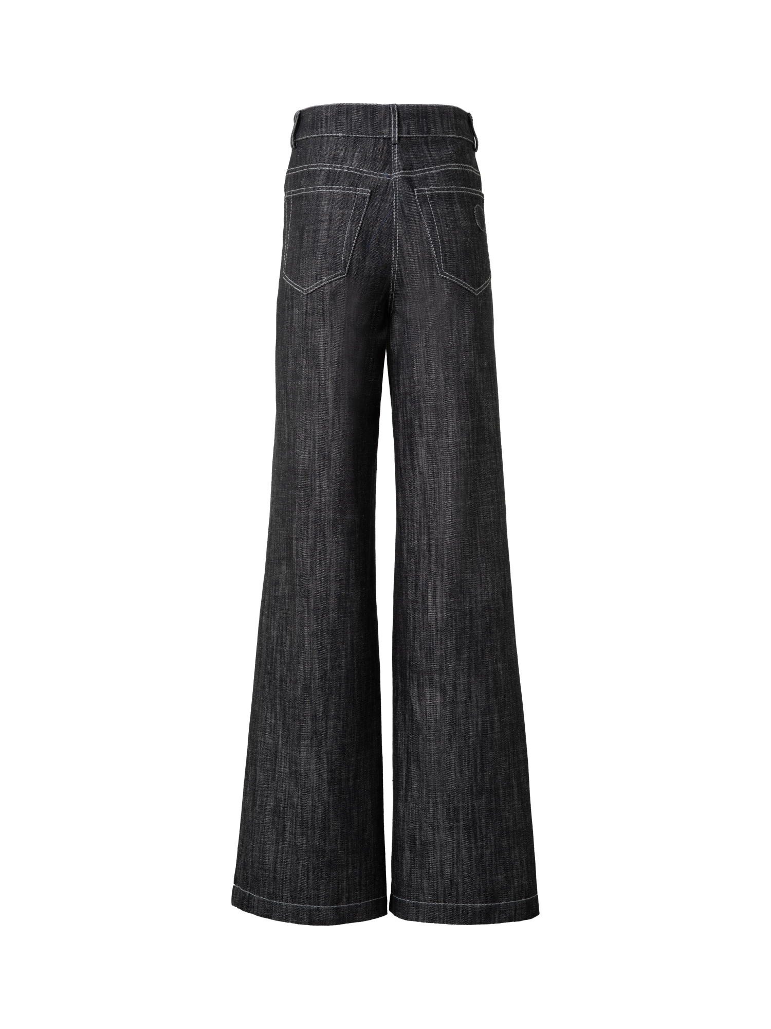 Designer Weite Hose aus Baumwoll-Denim - Schwarz