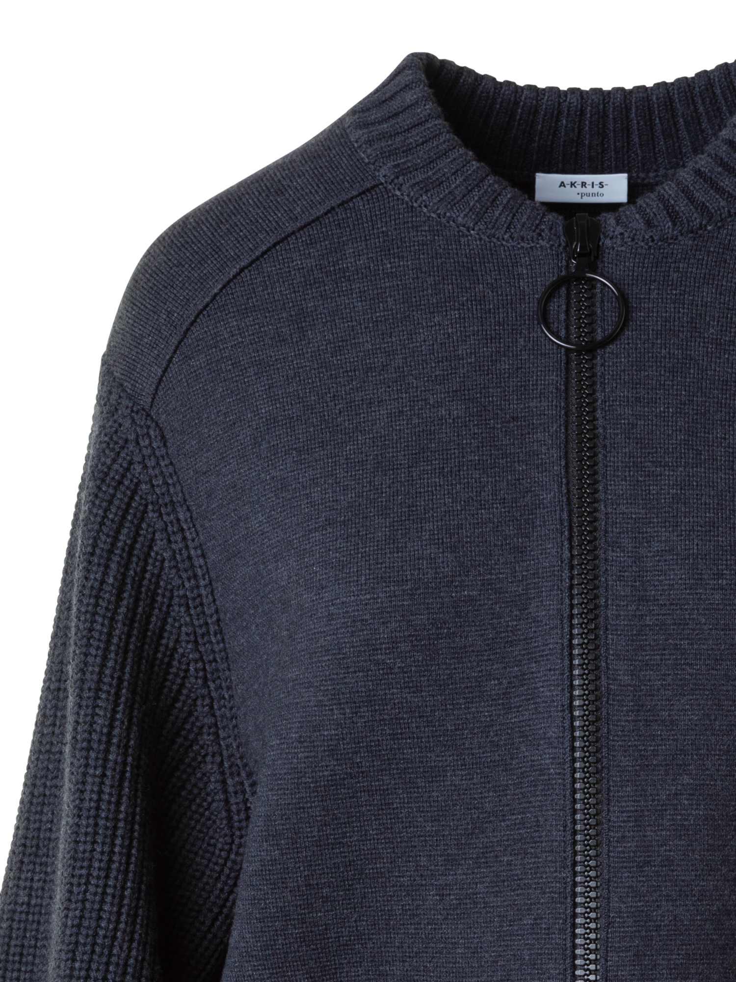 Designer Wolle Milano Strickblouson - Grau