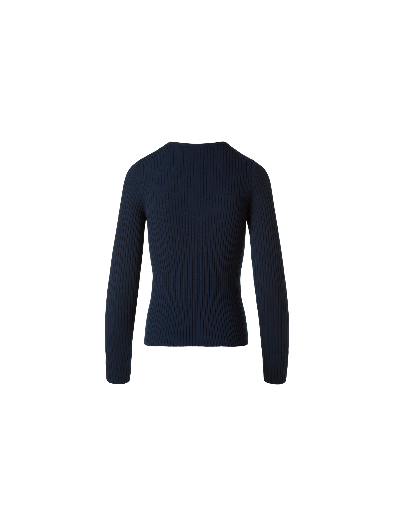 Designer Kurzarmpullover aus Merinowolle - Dunkelblau - Blau