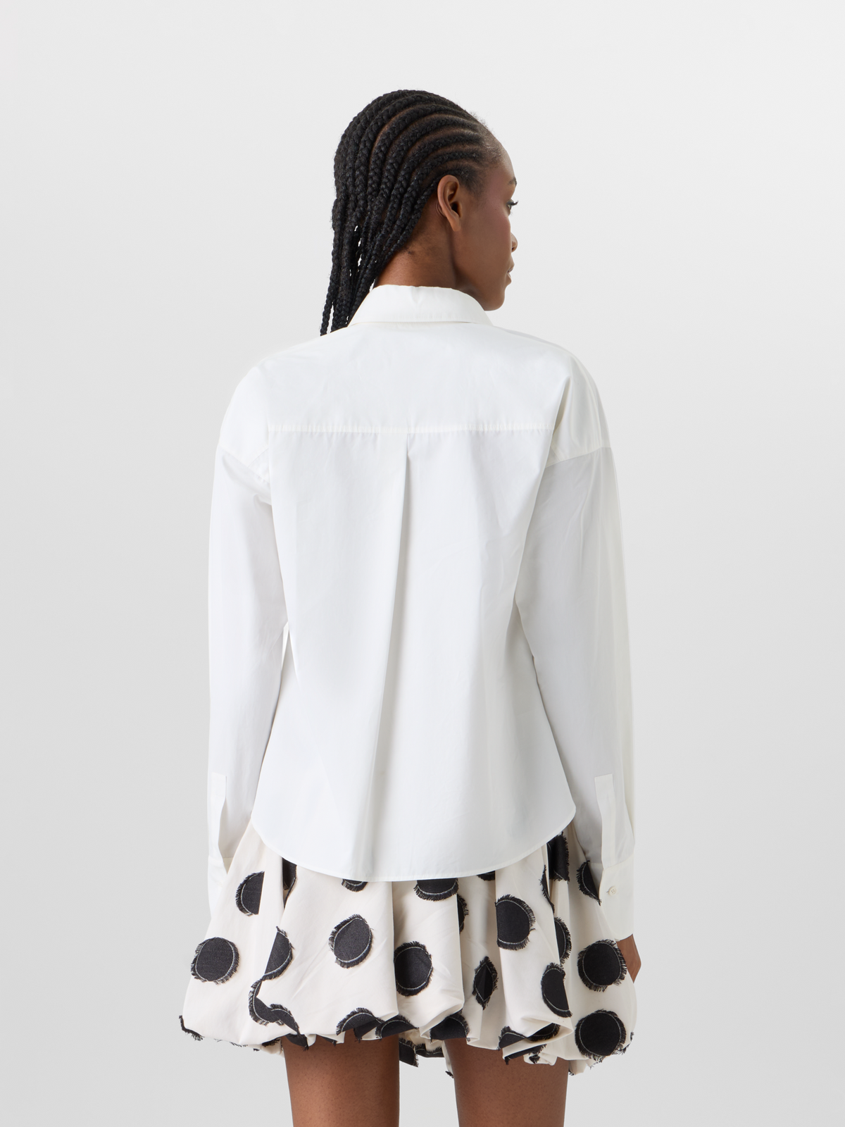 Designer Cropped-Hemd aus Baumwollpopeline - Ecru #editorial