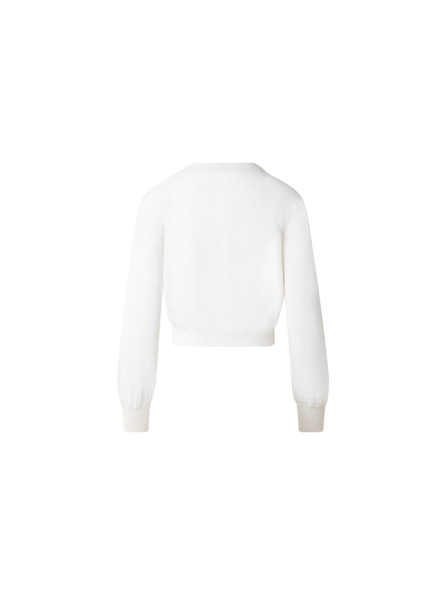 Designer Transparenter Cardigan mit Volumenärmeln - Ecru - Weiss