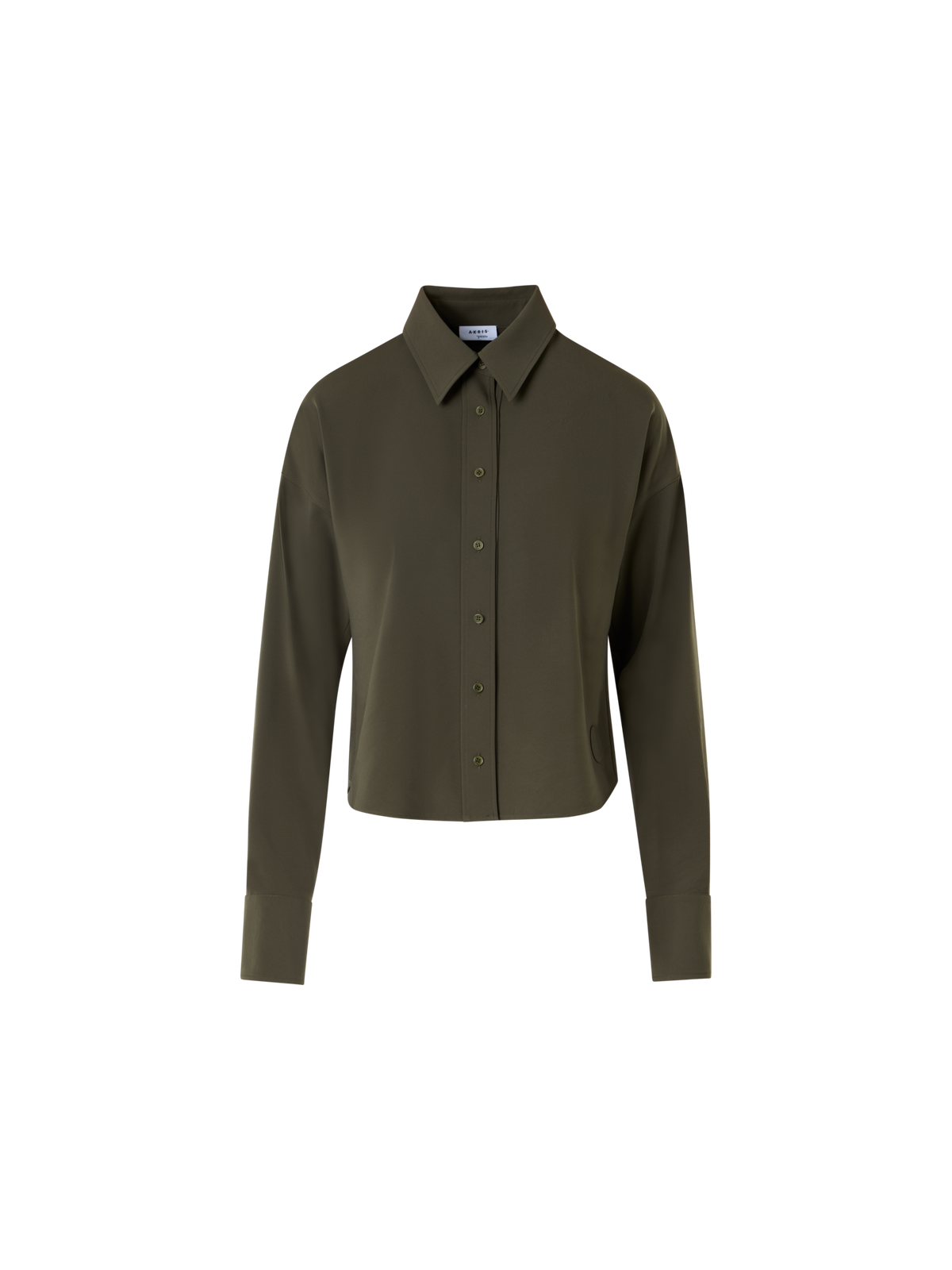 Designer Langärmelige Bluse aus Signature-Lasercut-Krepp - Grün