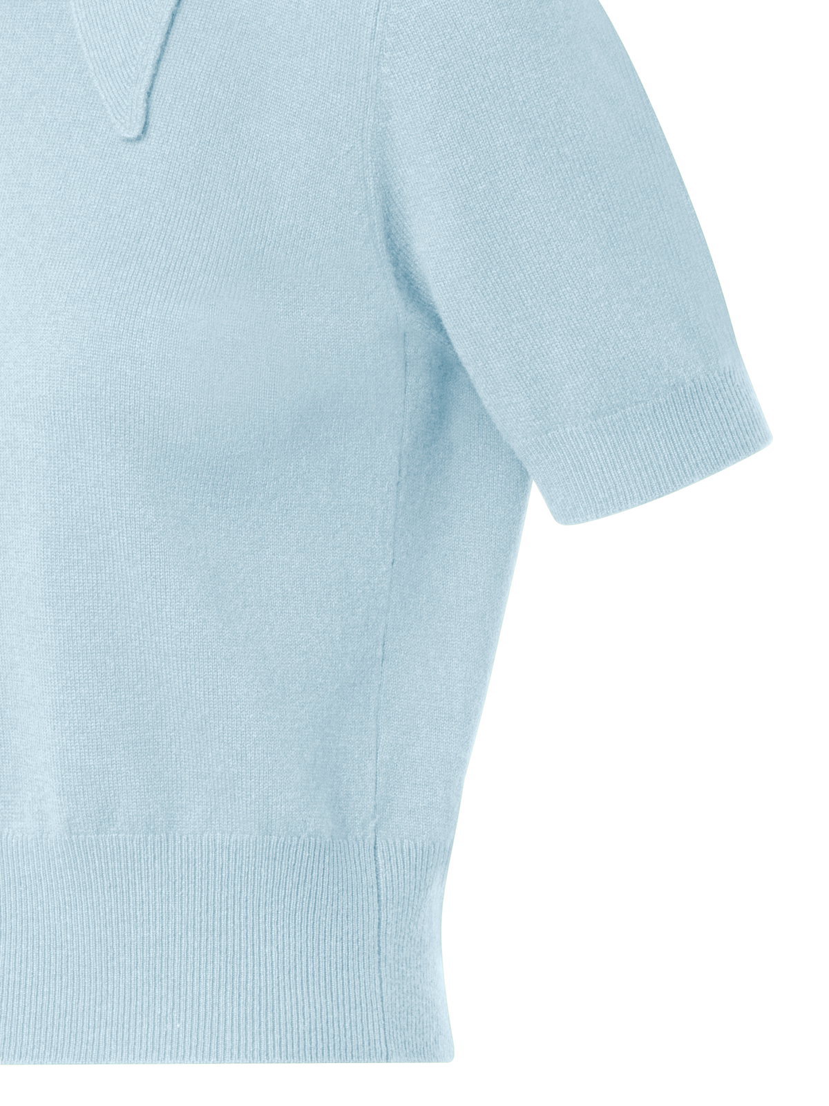 Designer Kurzärmeliger Kaschmirpullover mit Knotendetail - Blau
