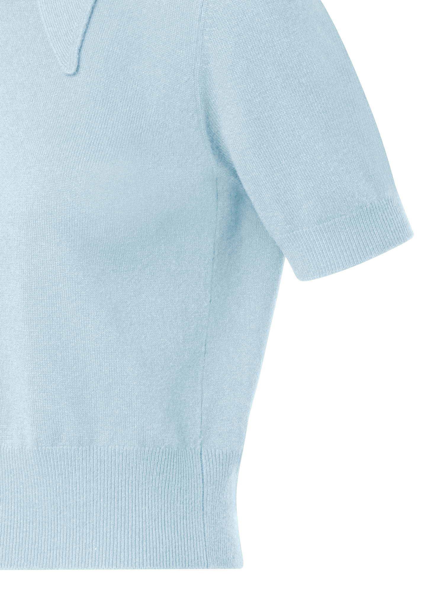 Designer Kurzärmeliger Kaschmirpullover mit Knotendetail - Blau