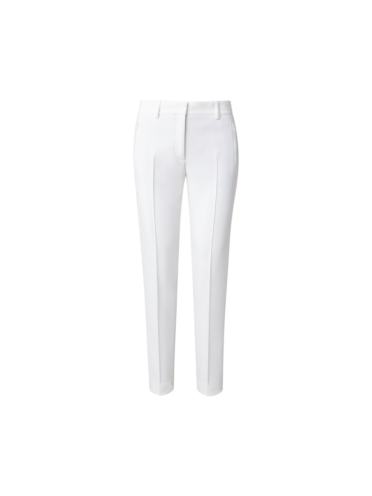 Designer Gerade Hose aus Jersey-Stretch - Ecru - Weiss