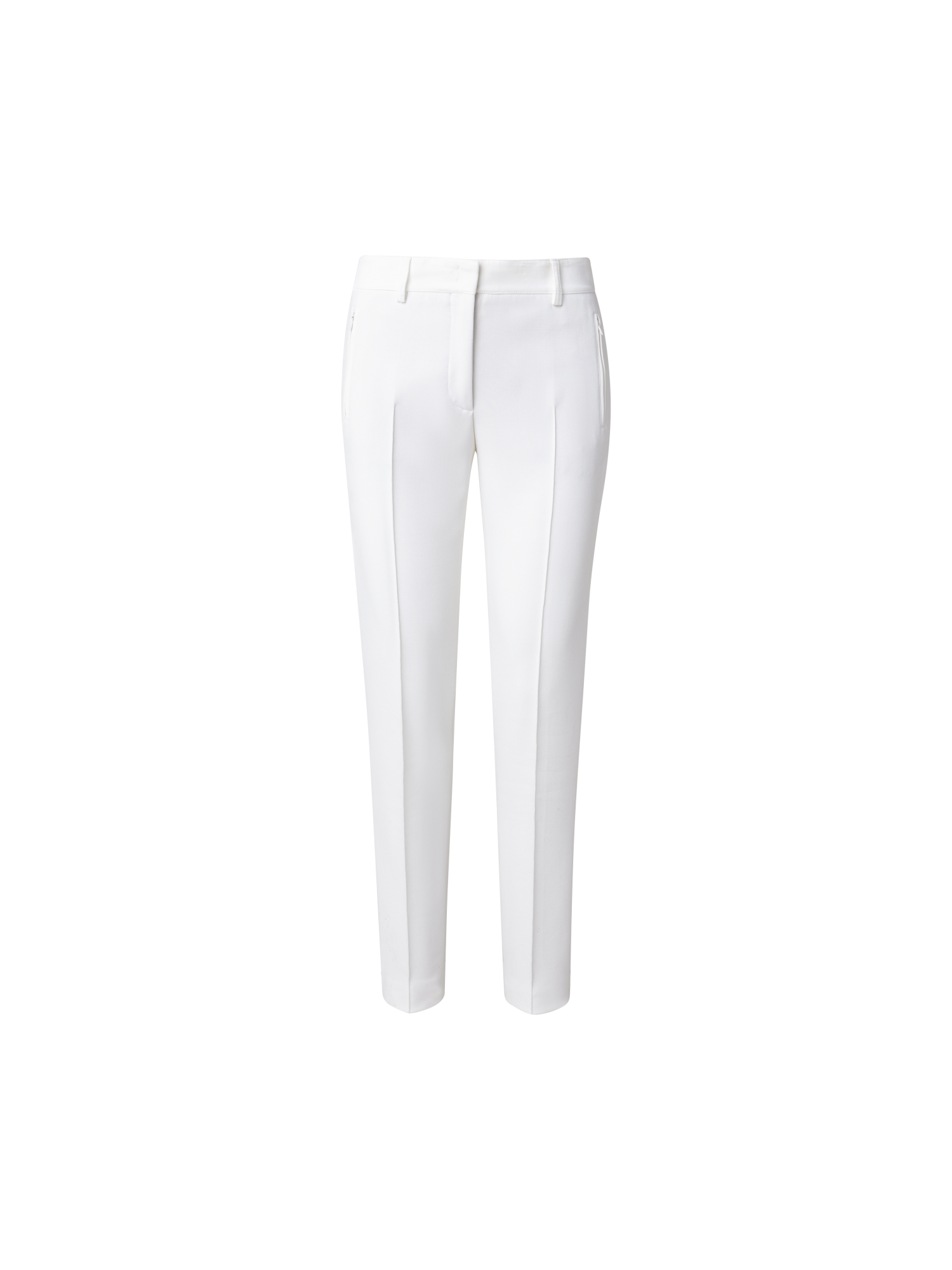 Designer Gerade Hose aus Jersey-Stretch - Ecru - Weiss