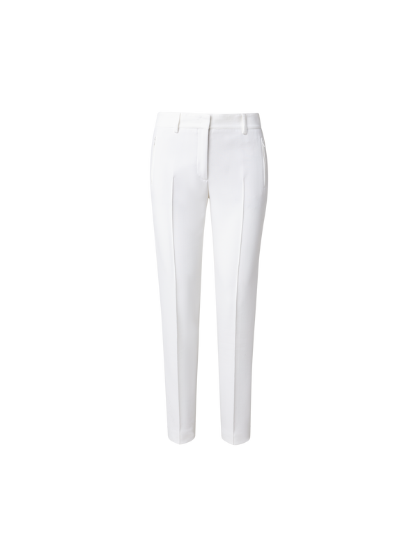 Designer Gerade Hose aus Jersey-Stretch - Ecru - Weiss