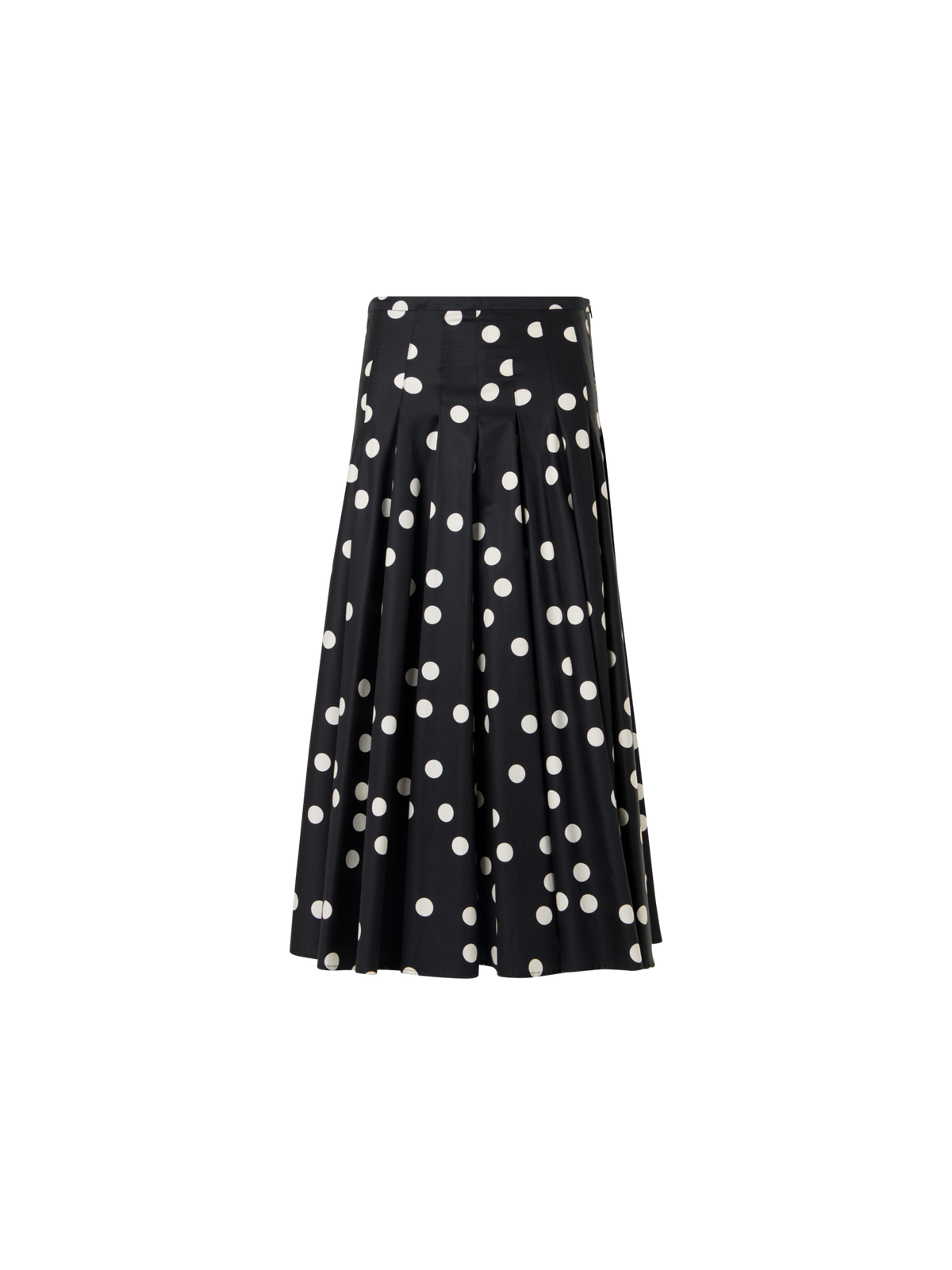 Designer Ausgestellter Midirock aus Baumollsatin - Schwarz