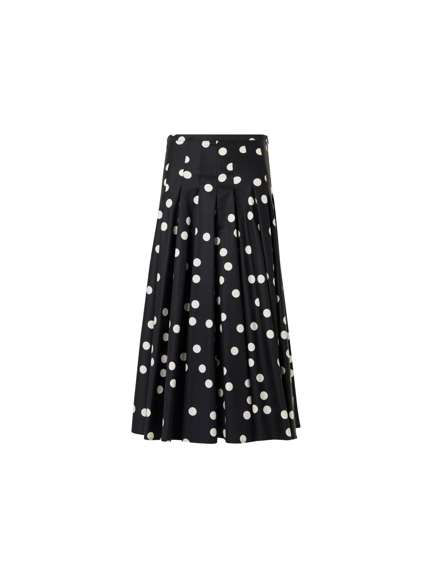 Designer Ausgestellter Midirock aus Baumollsatin - Schwarz
