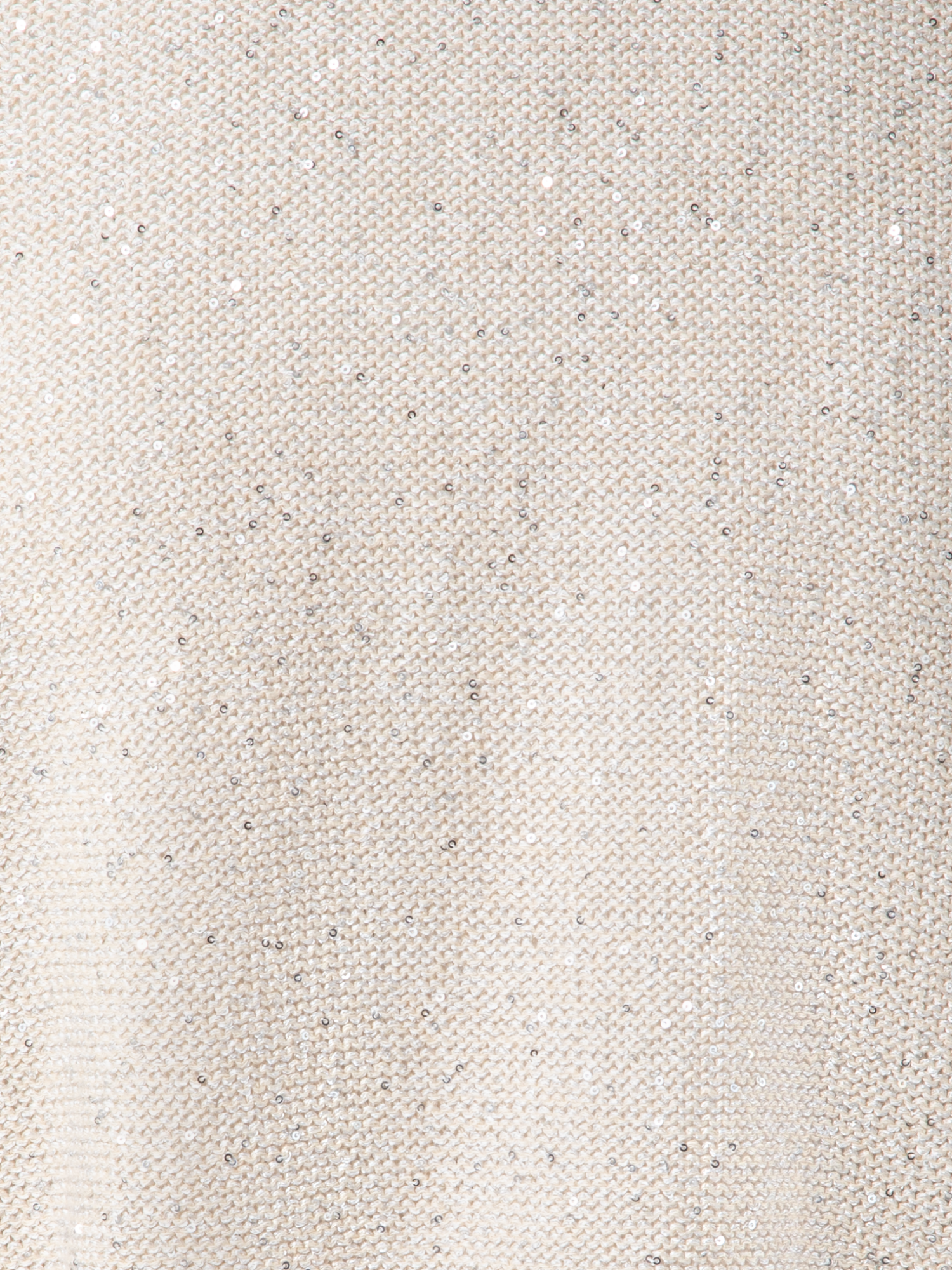 Designer Leinen-Baumwoll-Cardigan mit Micro-Pailletten - Beige