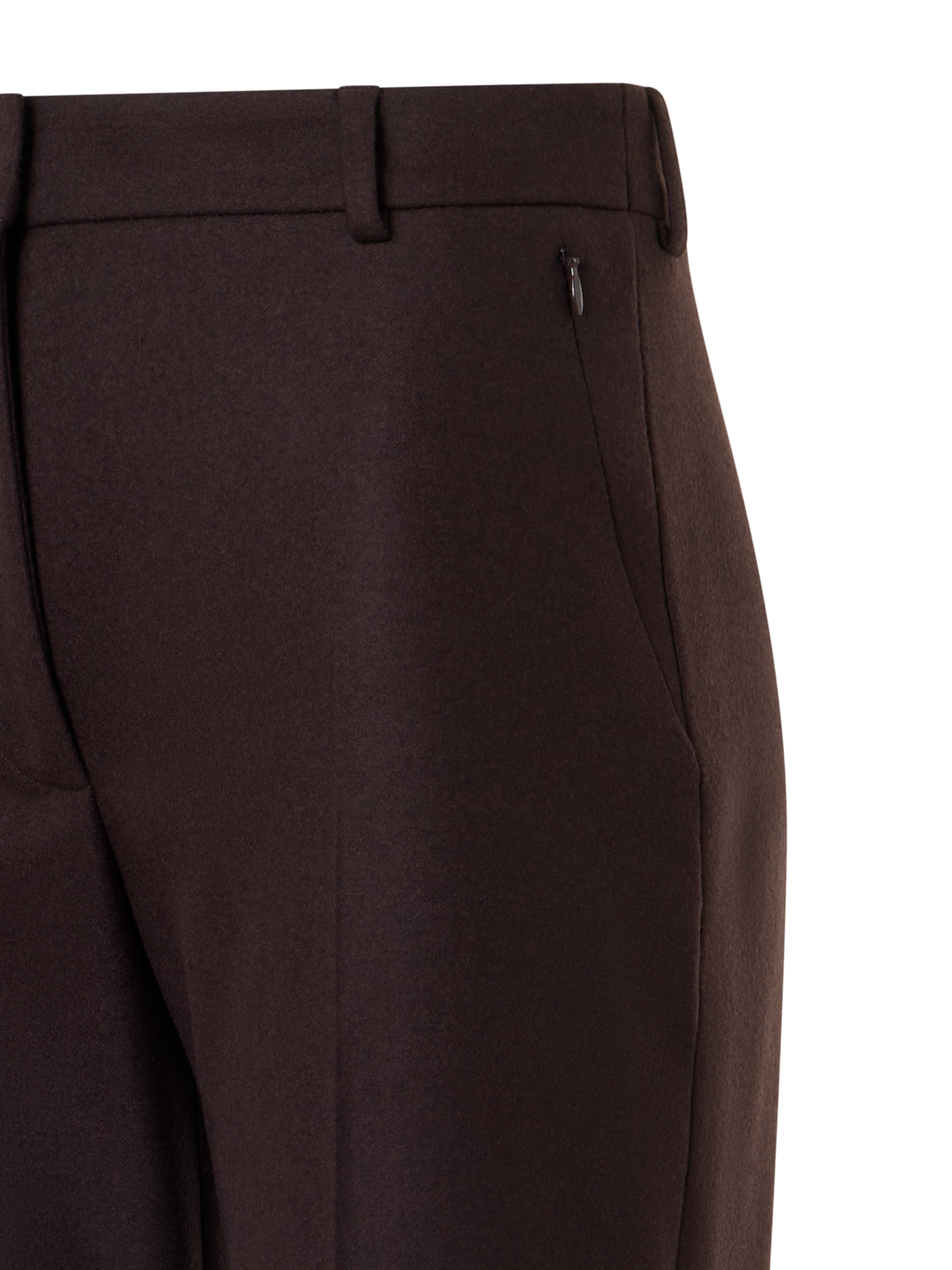 Designer Bootcut Hose aus Woll-Stretch-Flanell - Braun