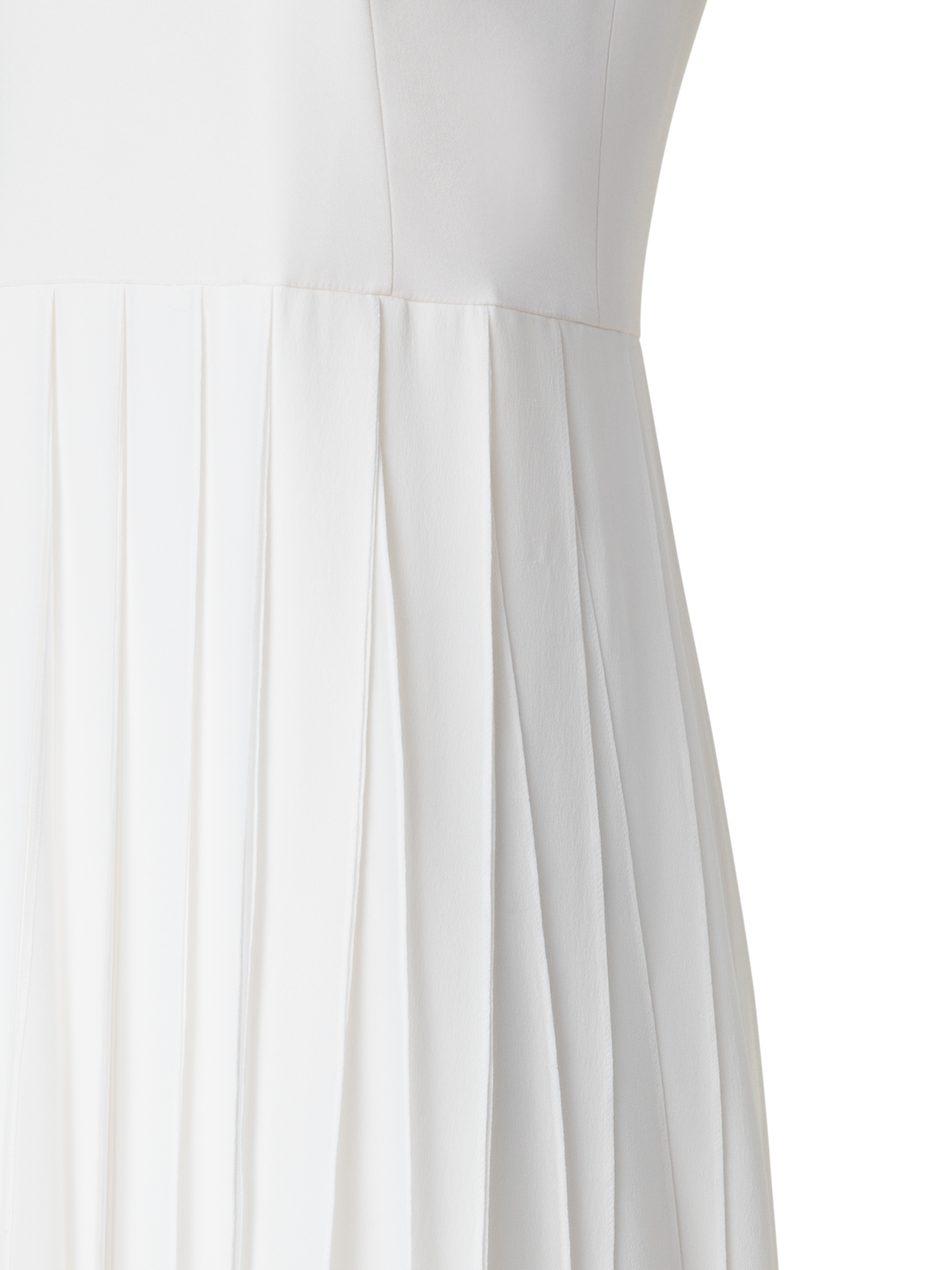 Designer Langes Seidenband-Seidenkleid - Ecru - Weiss
