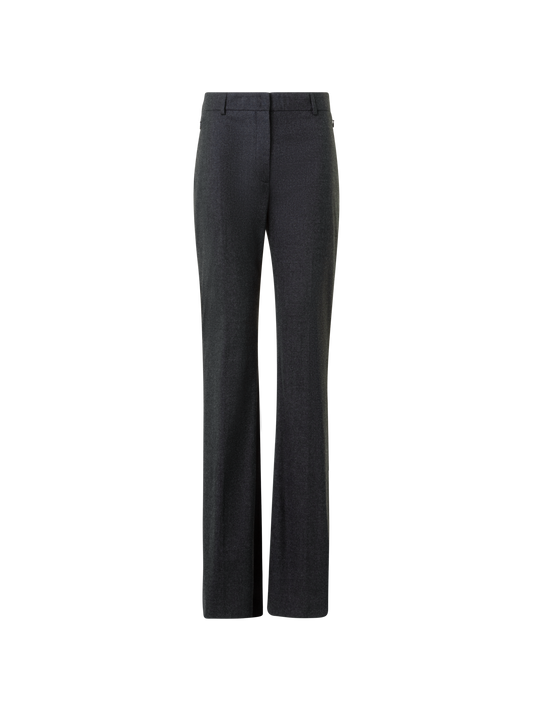 Designer Bootcut Hose aus Woll-Stretch-Flanell - Grau