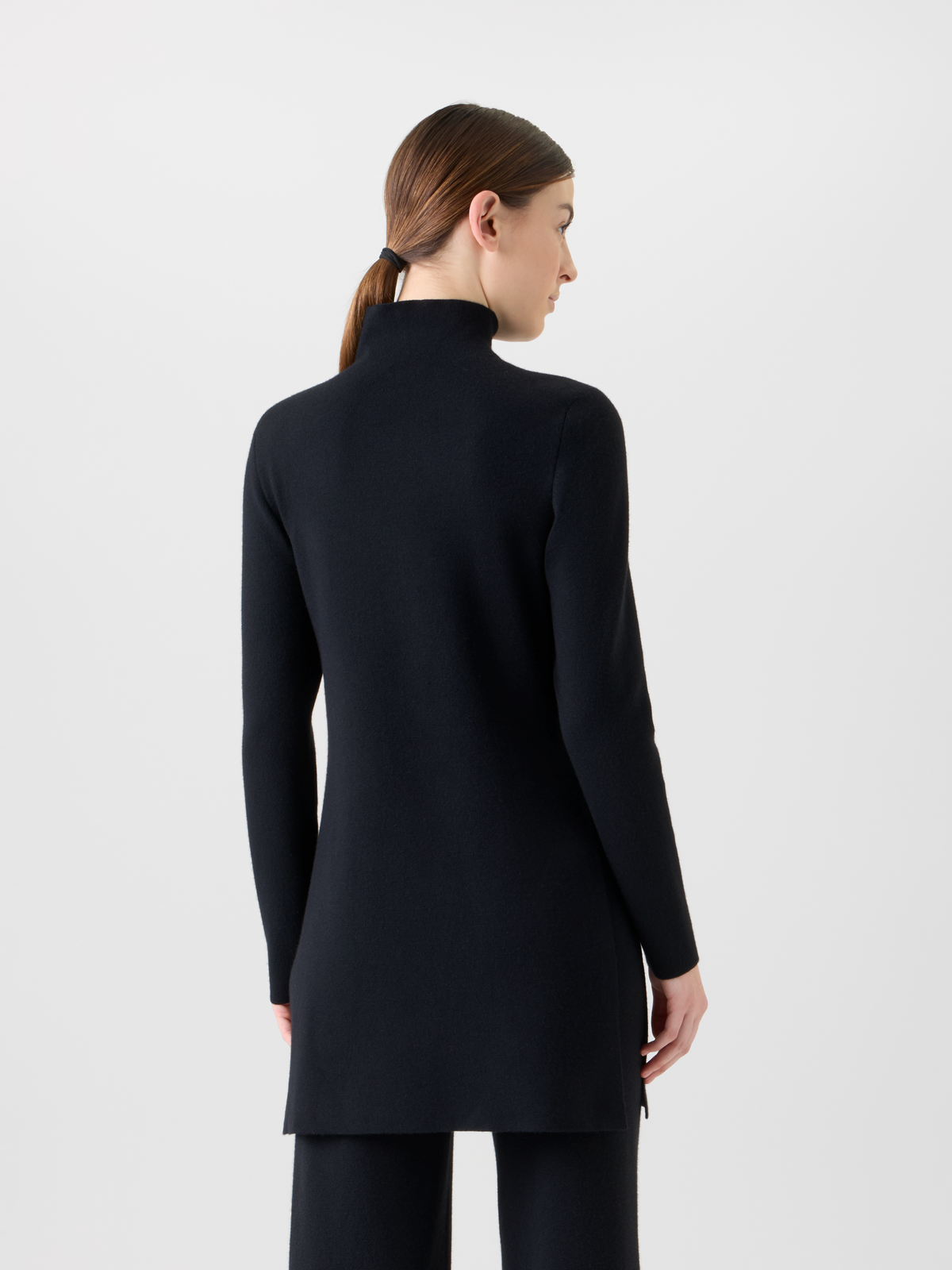 Designer Kaschmir Seide Milano Strick Tunika - Schwarz #editorial