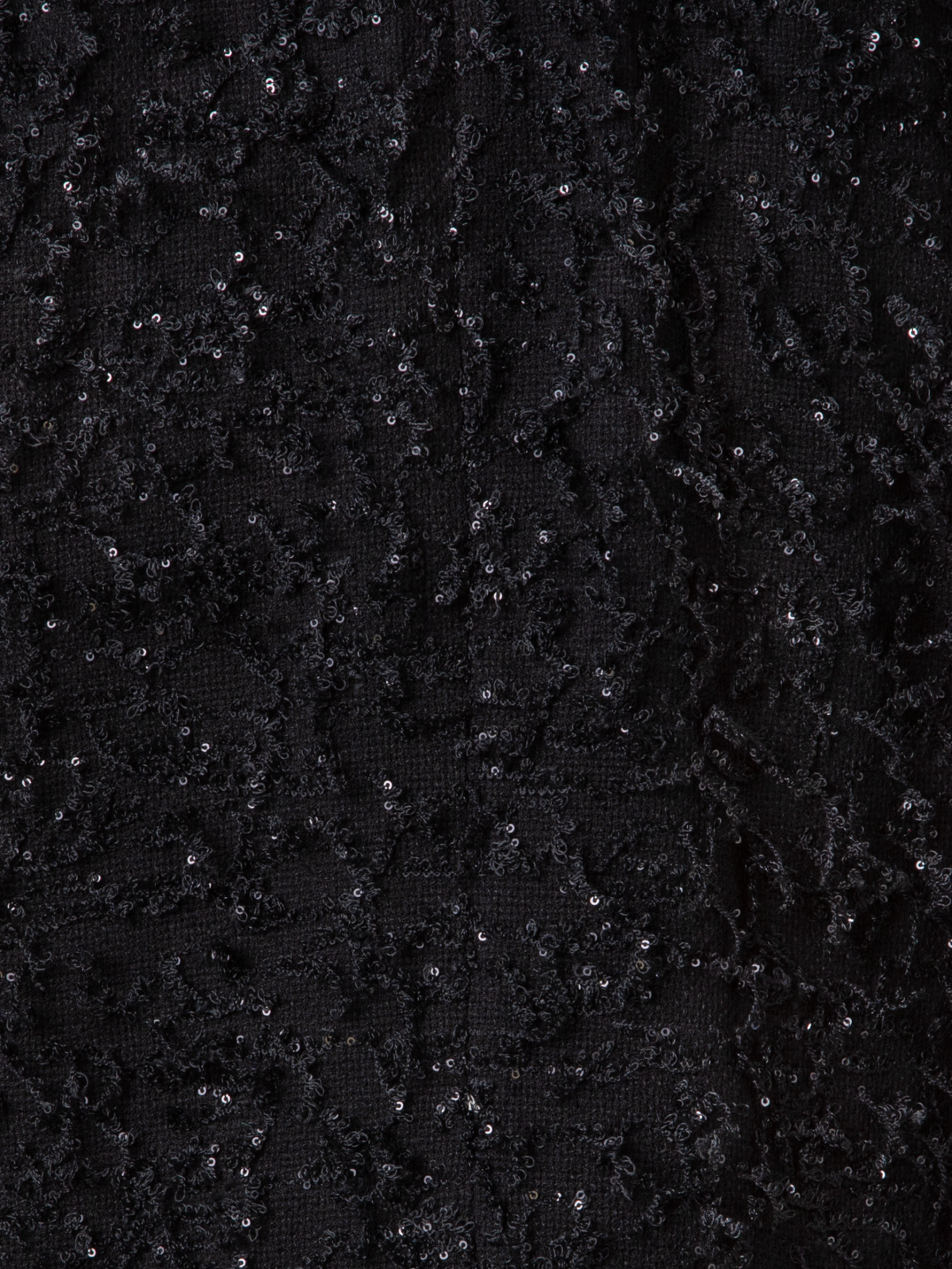 Designer Kurze Jacke mit Micro-Pailletten und Fransen - Schwarz