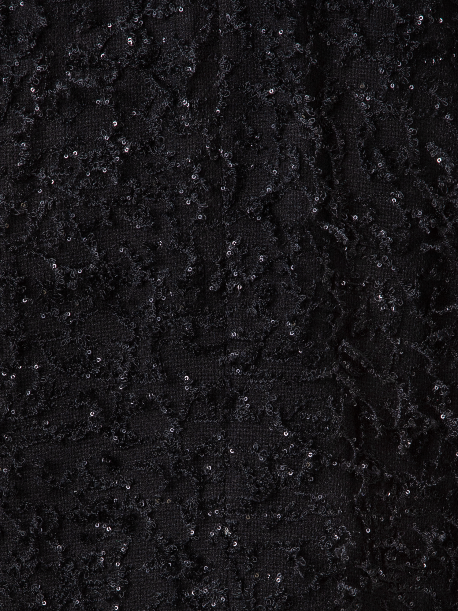 Designer Kurze Jacke mit Micro-Pailletten und Fransen - Schwarz