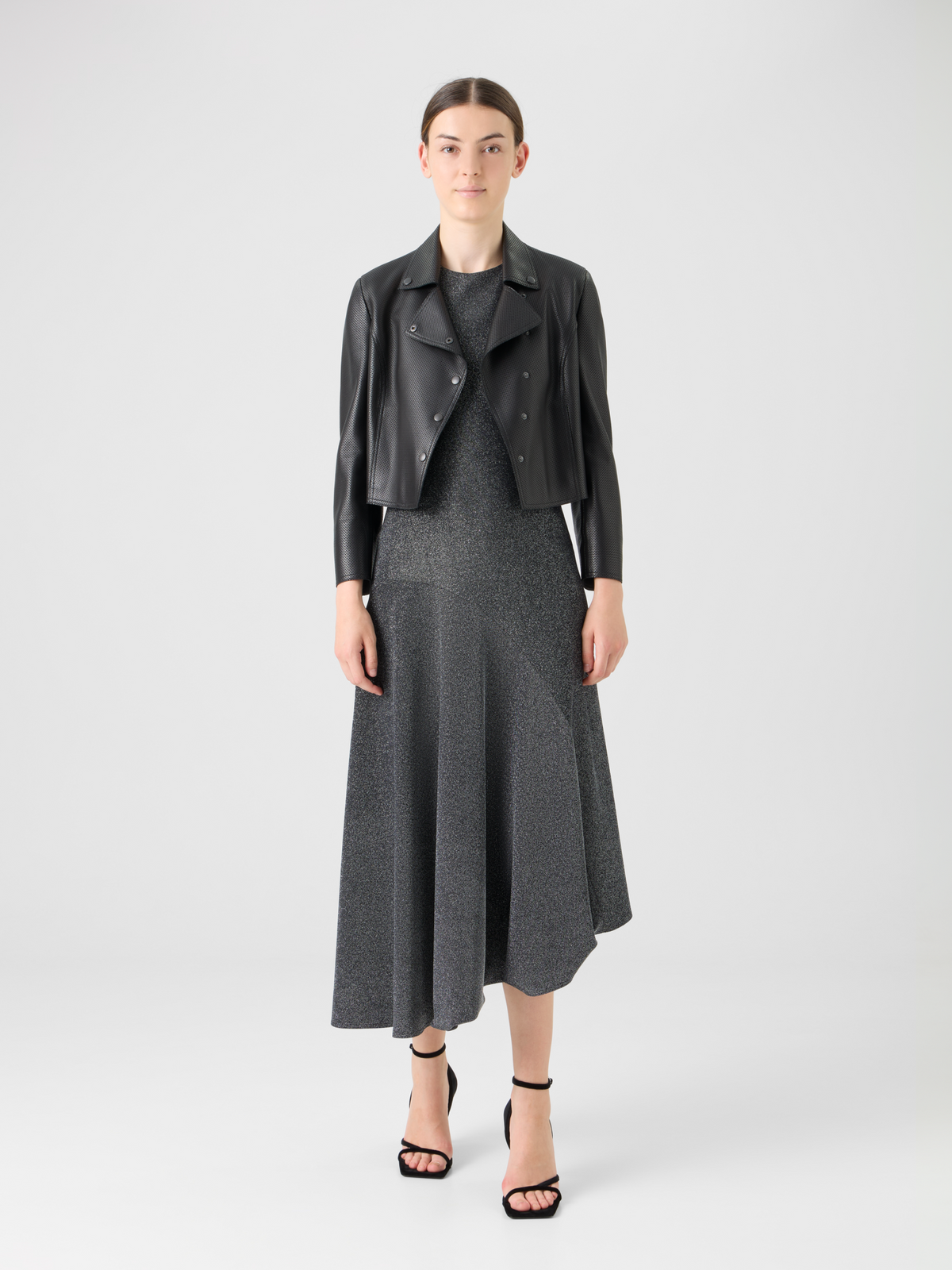 Designer Bikerjacke aus Pin Dot Nappaleder - Schwarz #editorial