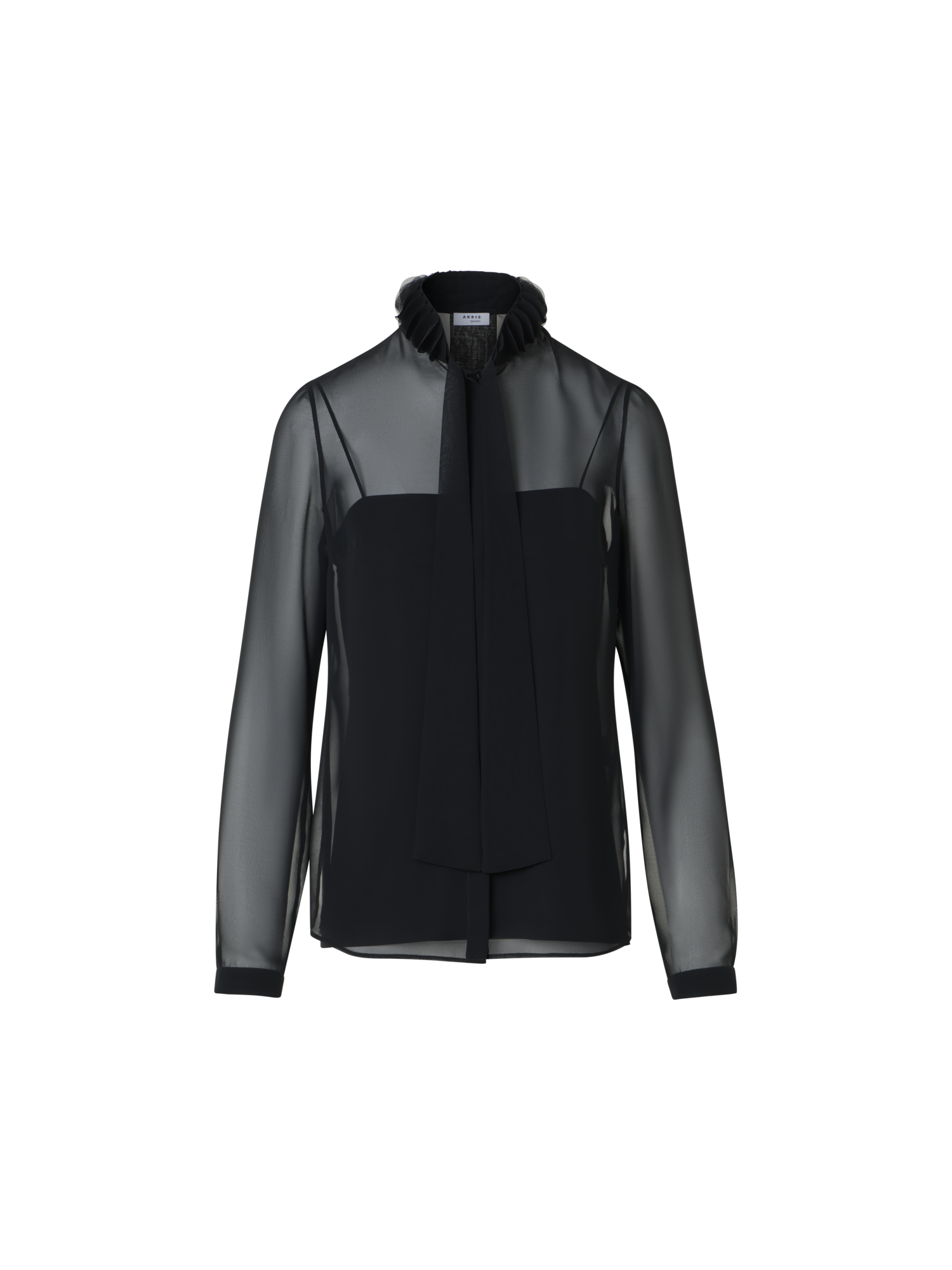 Designer Georgette-Bluse mit 3D-Punktverzierung - Schwarz