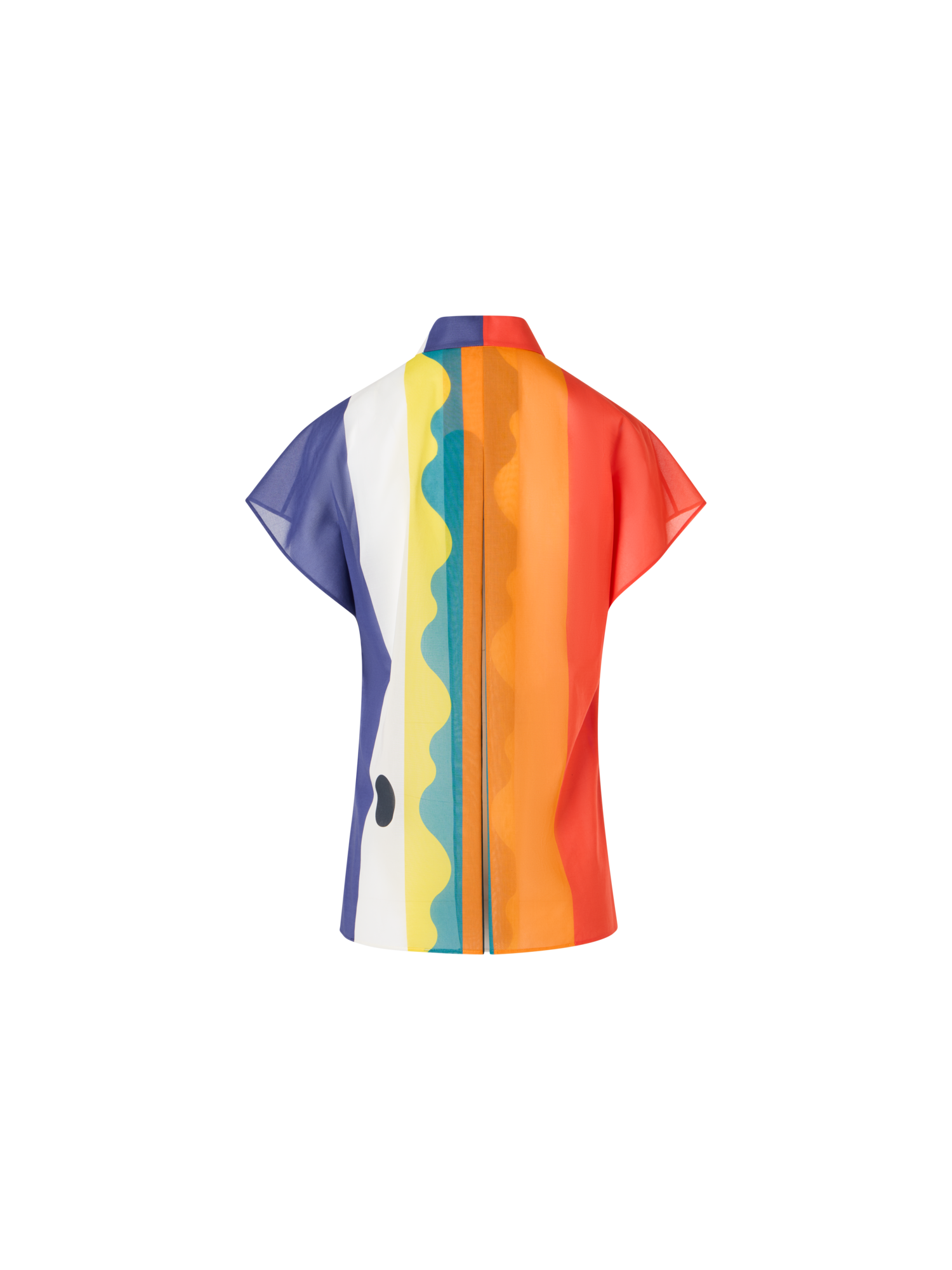 Designer Baumwoll-Tunika-Bluse mit Paravent-Druck - Bunt