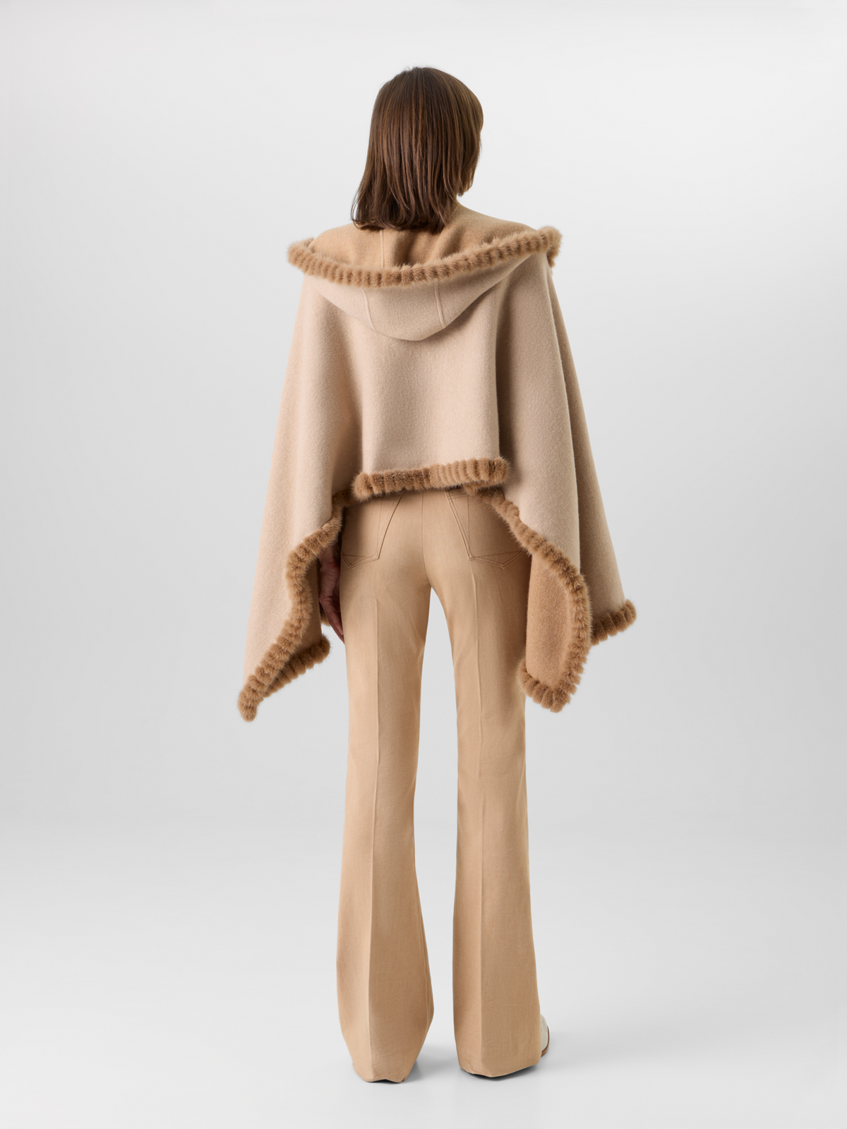Designer Strickcape aus Kaschmir-Doubleface - Beige #editorial