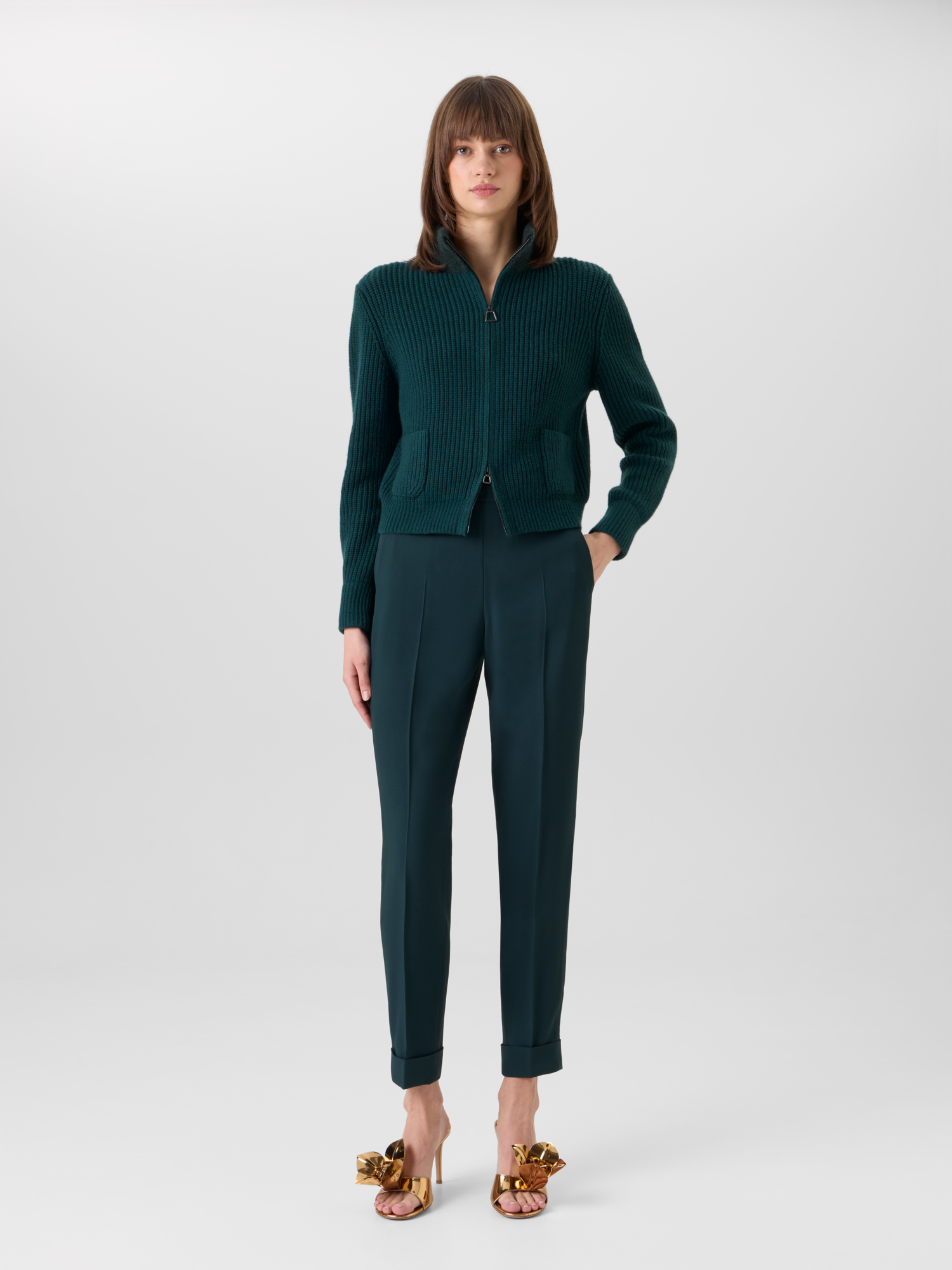 Designer Tapered Hose mit elastischem Bund - Grün 