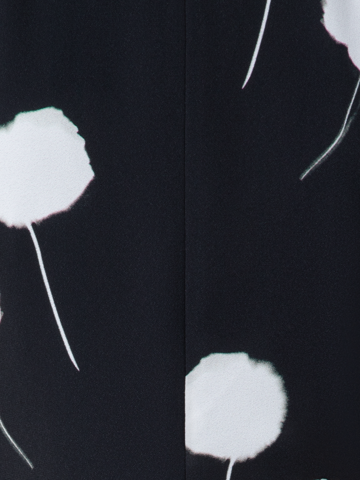 Designer Dandelion Druck Midikleid - abnehmbare Schleife - Schwarz - Bunt