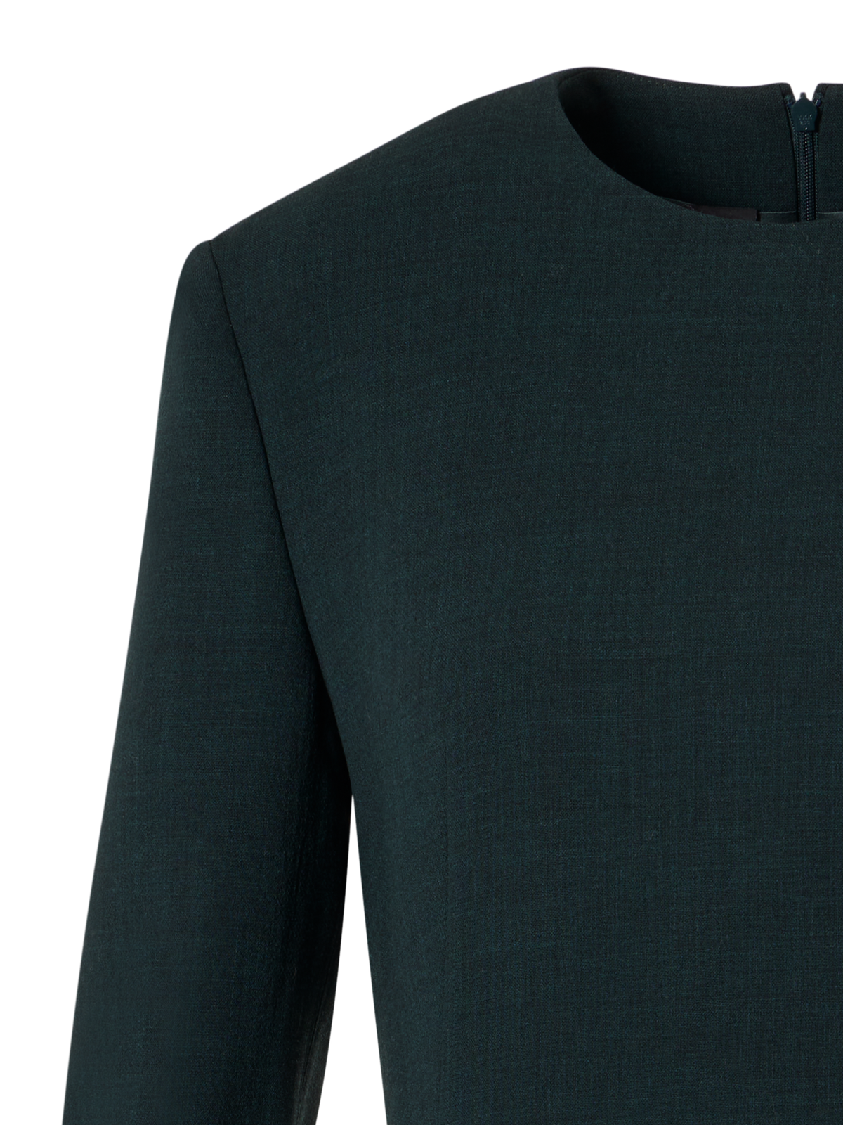 Designer Ausgestelltes Midikleid aus Wolle mit asymmetrischem Rock - Grün