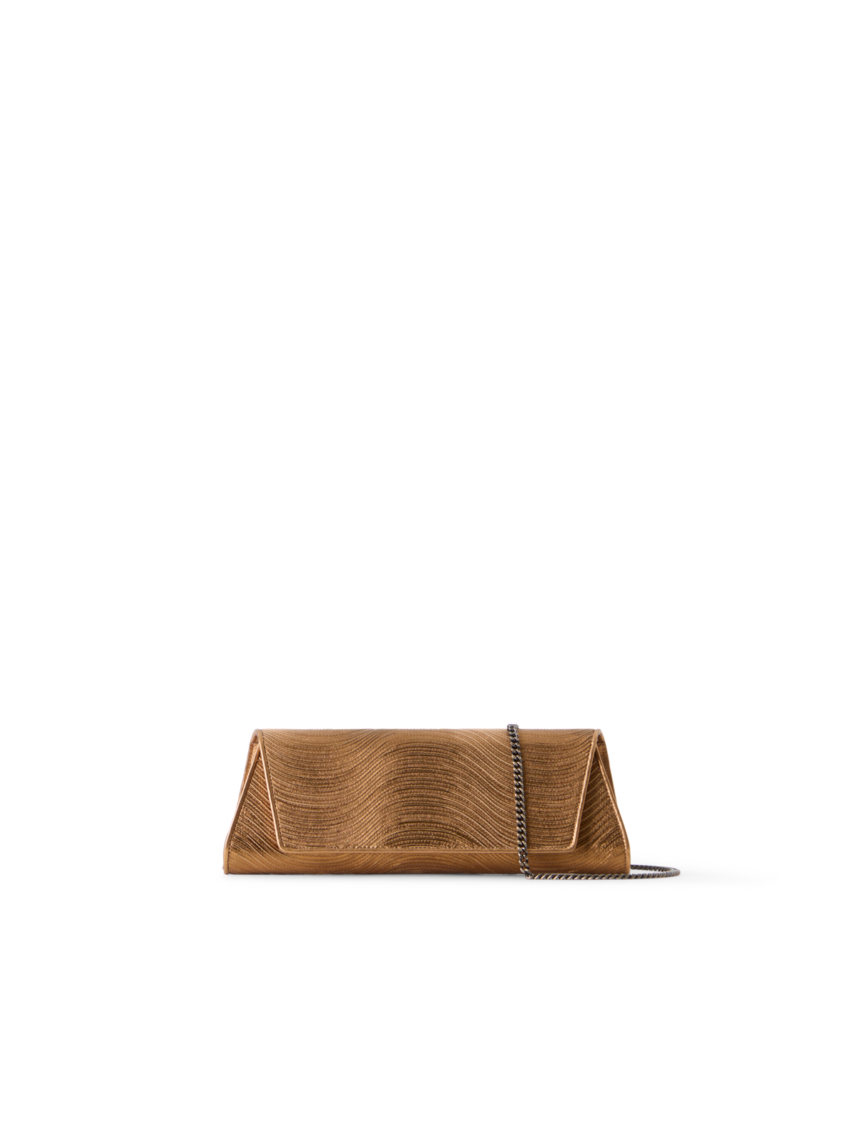 Designer Anouk Small Trapez-Clutch mit Streifenstickerei - Gold